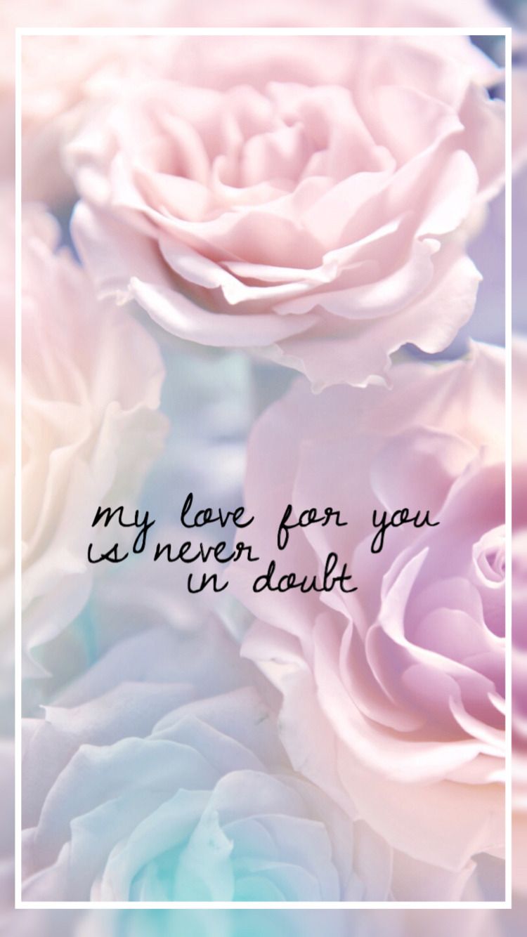 A quote on a picture of pink roses. - Hamilton