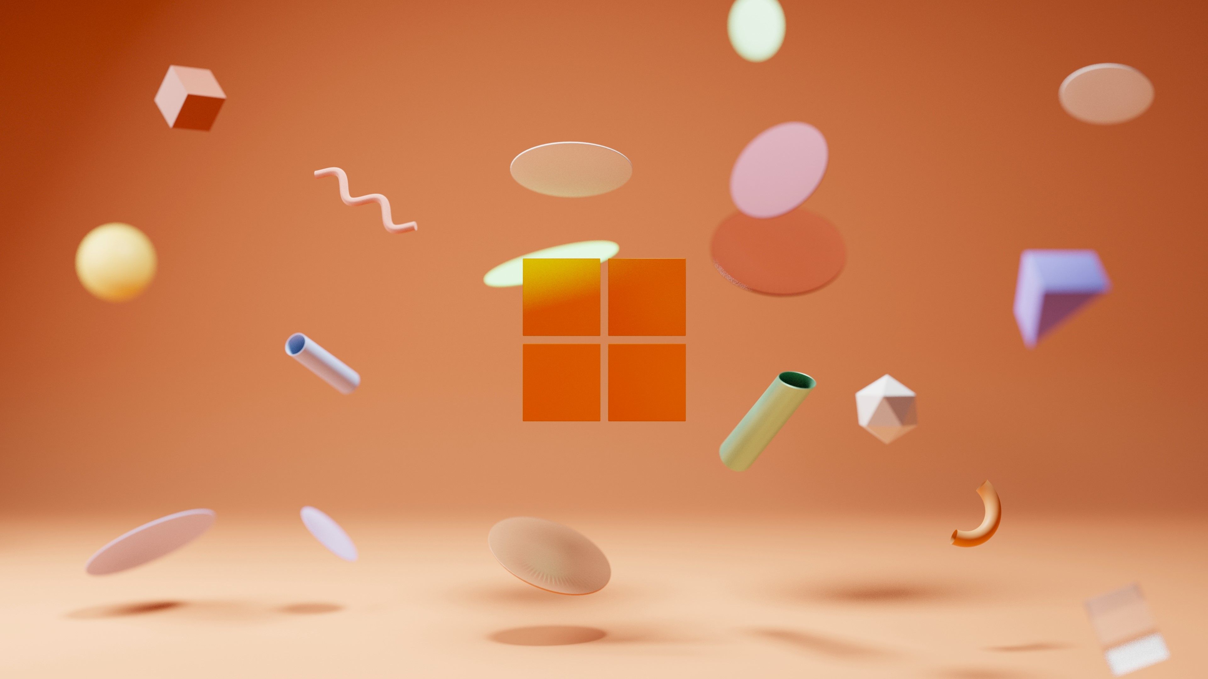 Windows 11 Wallpaper 4K, Orange background
