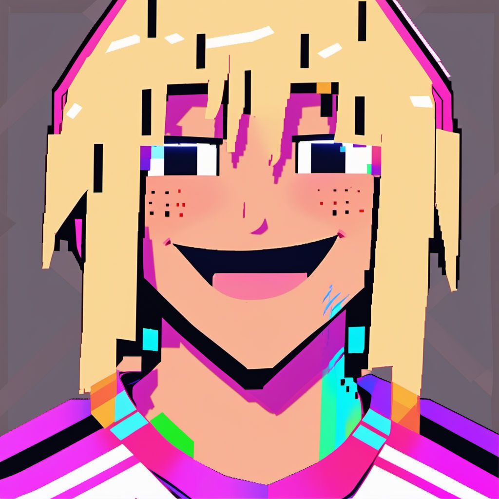 A pixelated image of a person with blonde hair and a pink jacket - Internetcore