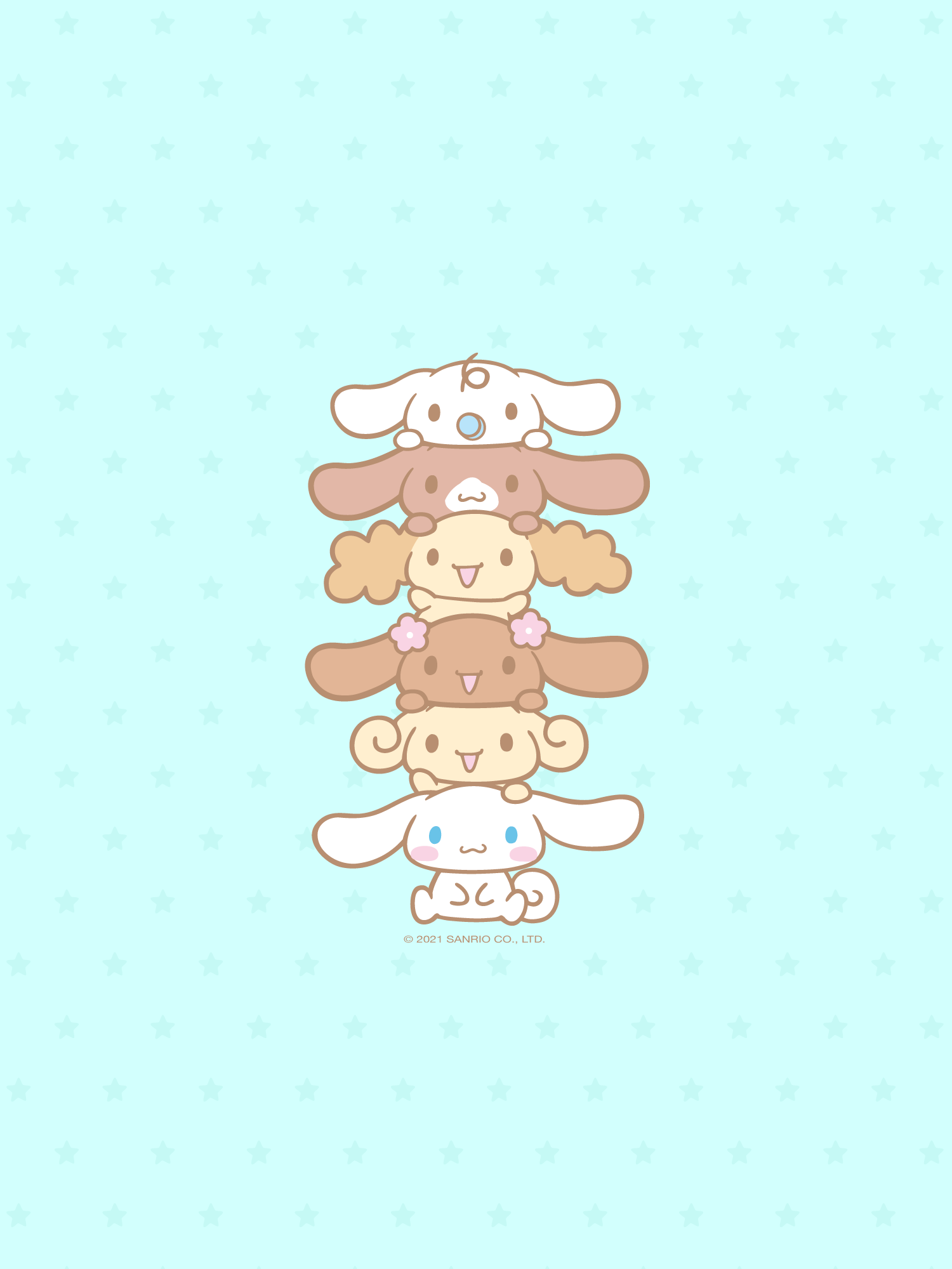 A tower of Sanrio characters including Kuromi, Cinnamoroll, and My Melody. - Cinnamoroll
