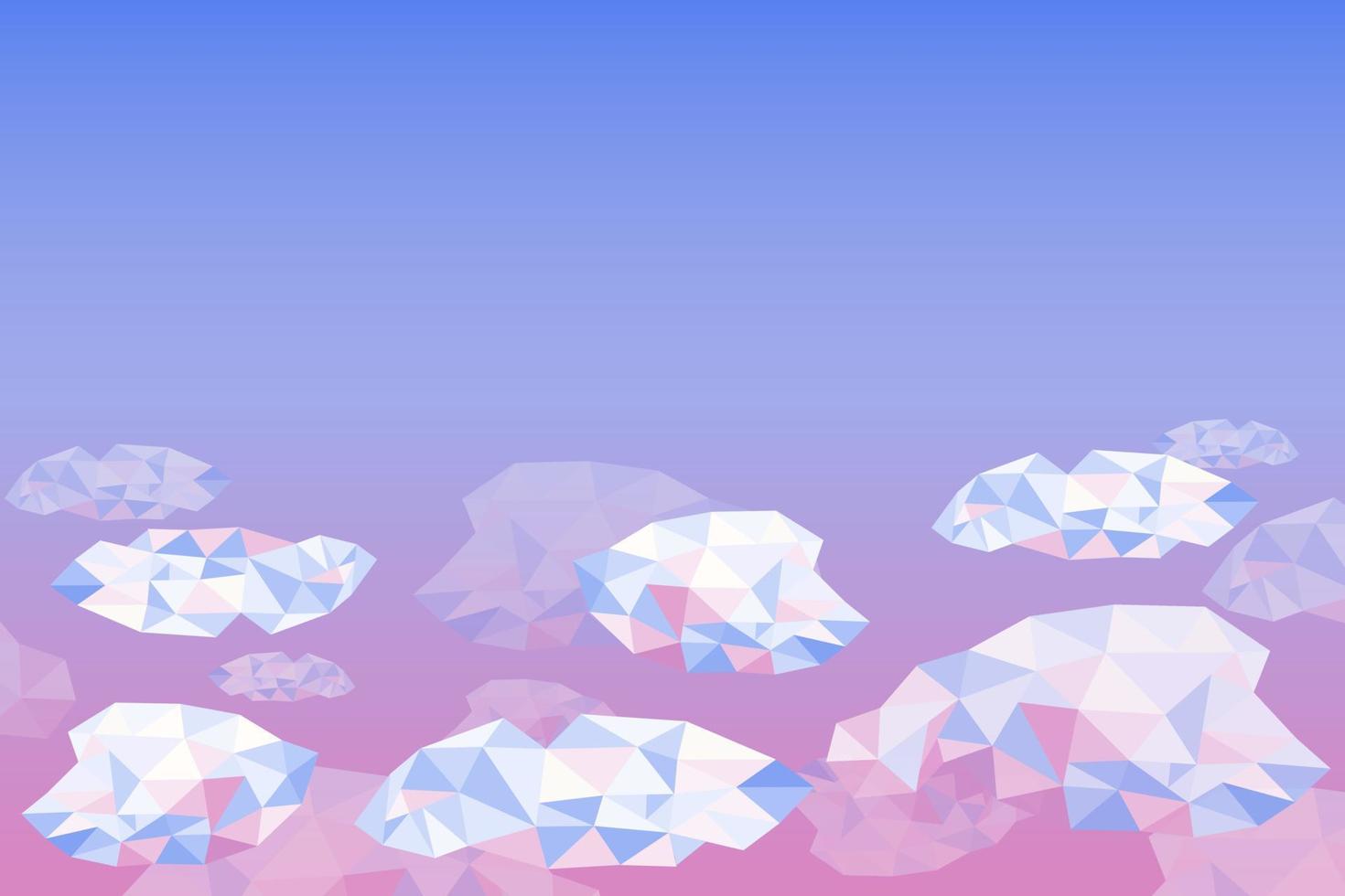 Low poly illustration of polar bears on the ice. vector - Low poly