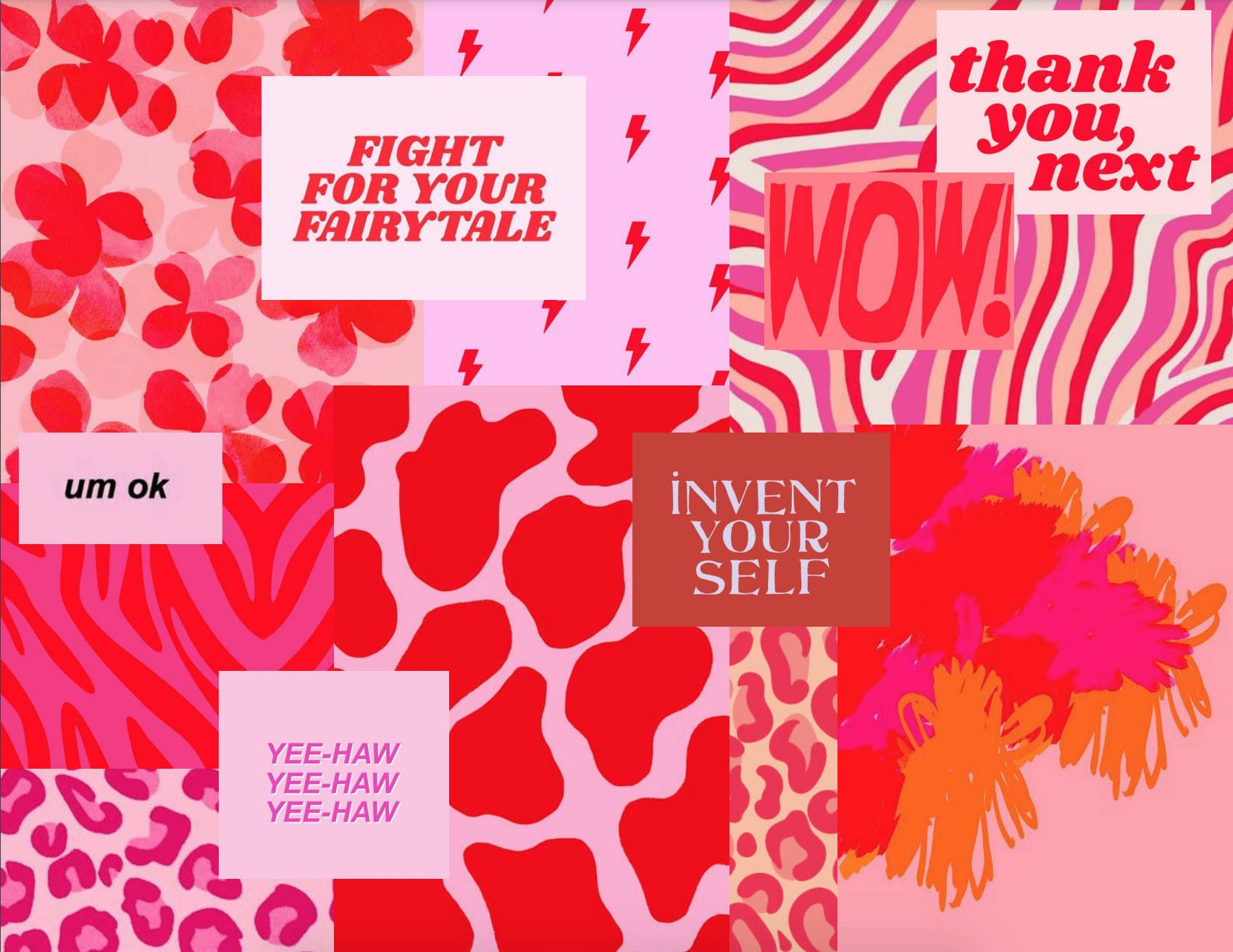 A collage of pink and red images with text - Preppy