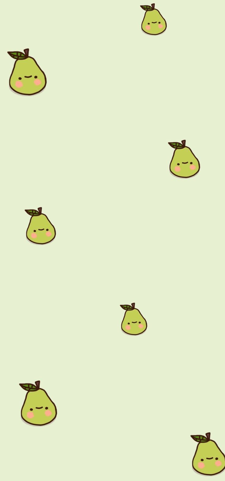 Wallpaper iphone cute fruit green pear smile face - Android