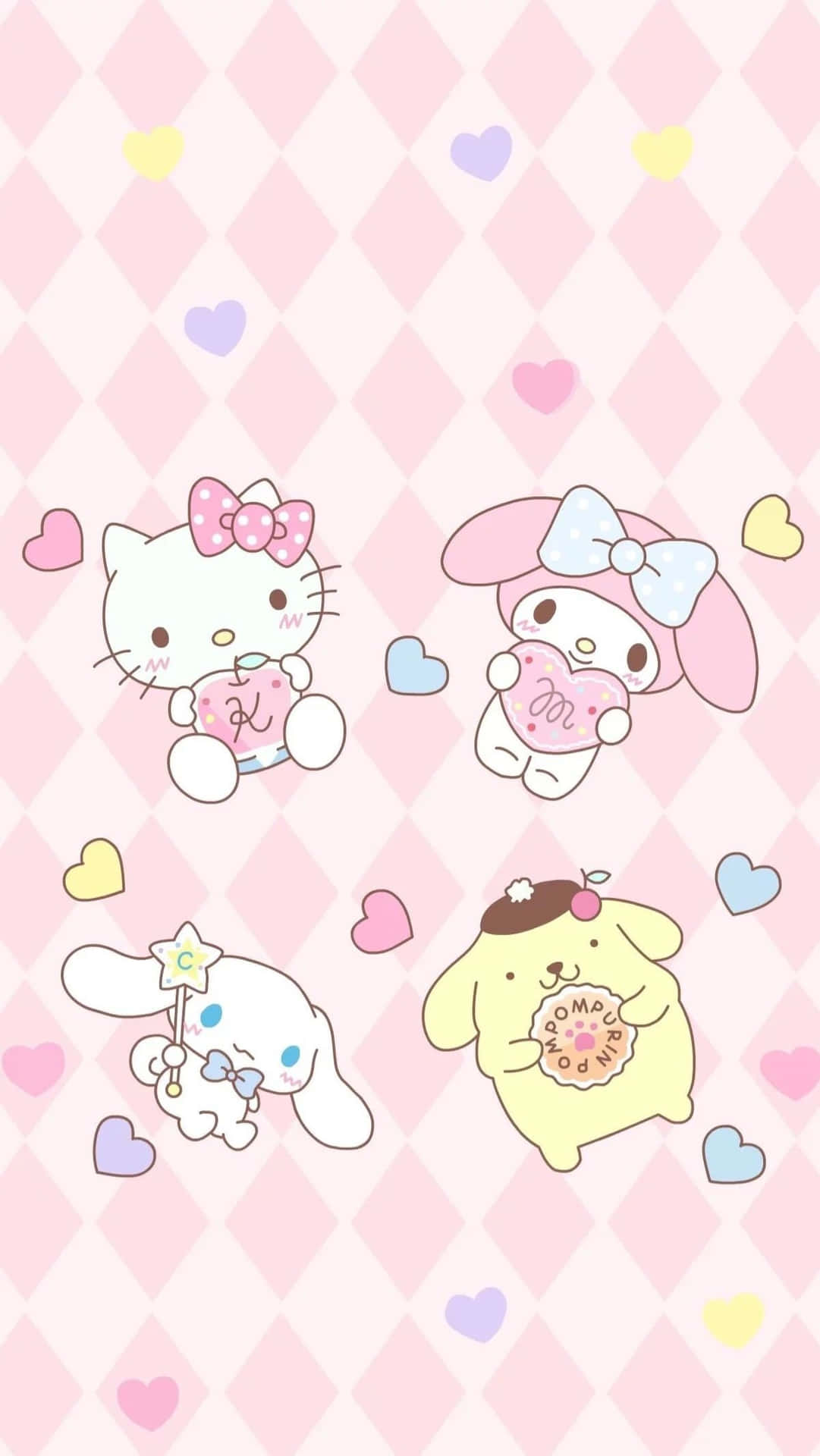 Download Aesthetic Pink Kawaii Sanrio Characters Wallpaper