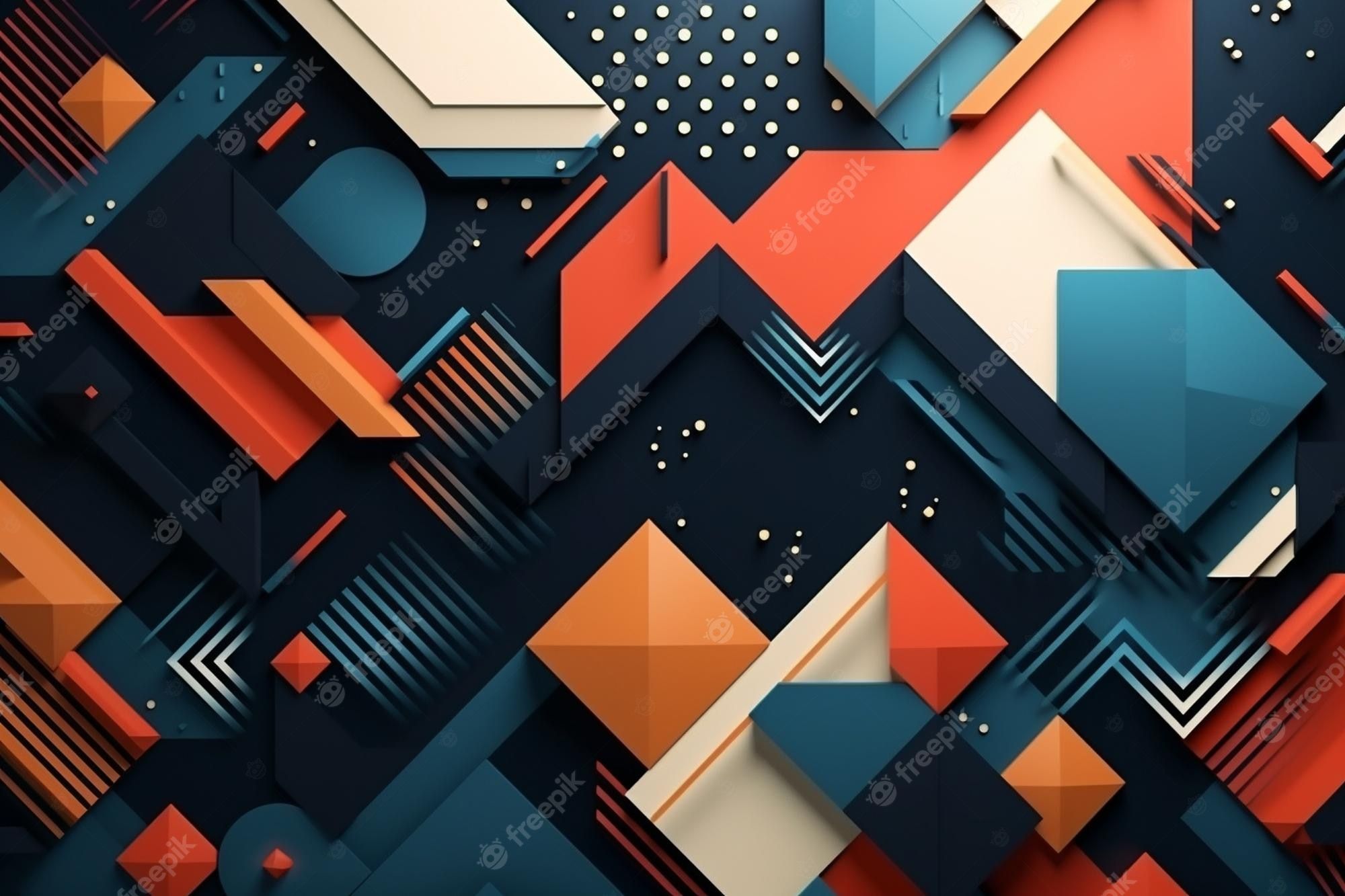Abstract geometric pattern with colorful shapes - Geometry