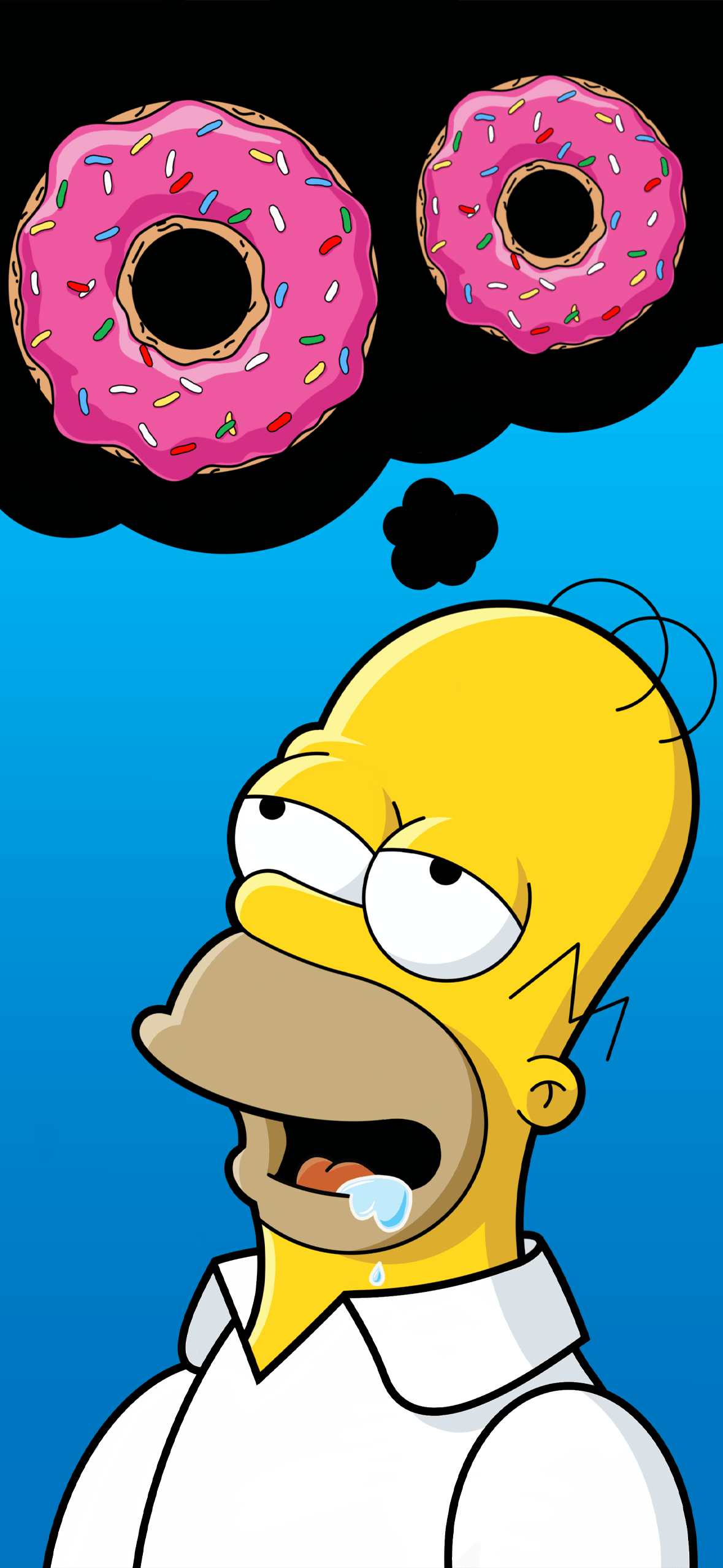 Homer Simpson thinking about a donut - Homer Simpson