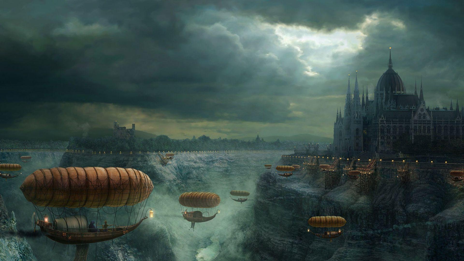 Steampunk airship wallpaper 1920x1080 for desktop and mobile. 1920x1080 - Steampunk