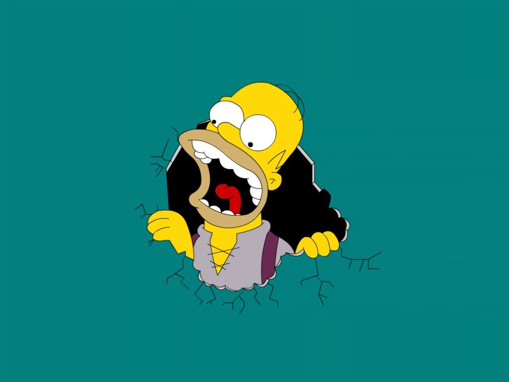 Homer Simpson breaking through a wall - Homer Simpson