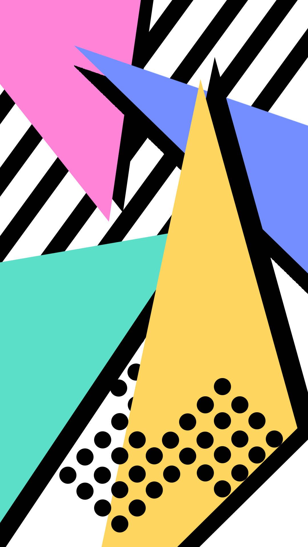 Download Pastel Geometric Shapes Retro Aesthetic iPhone Wallpaper