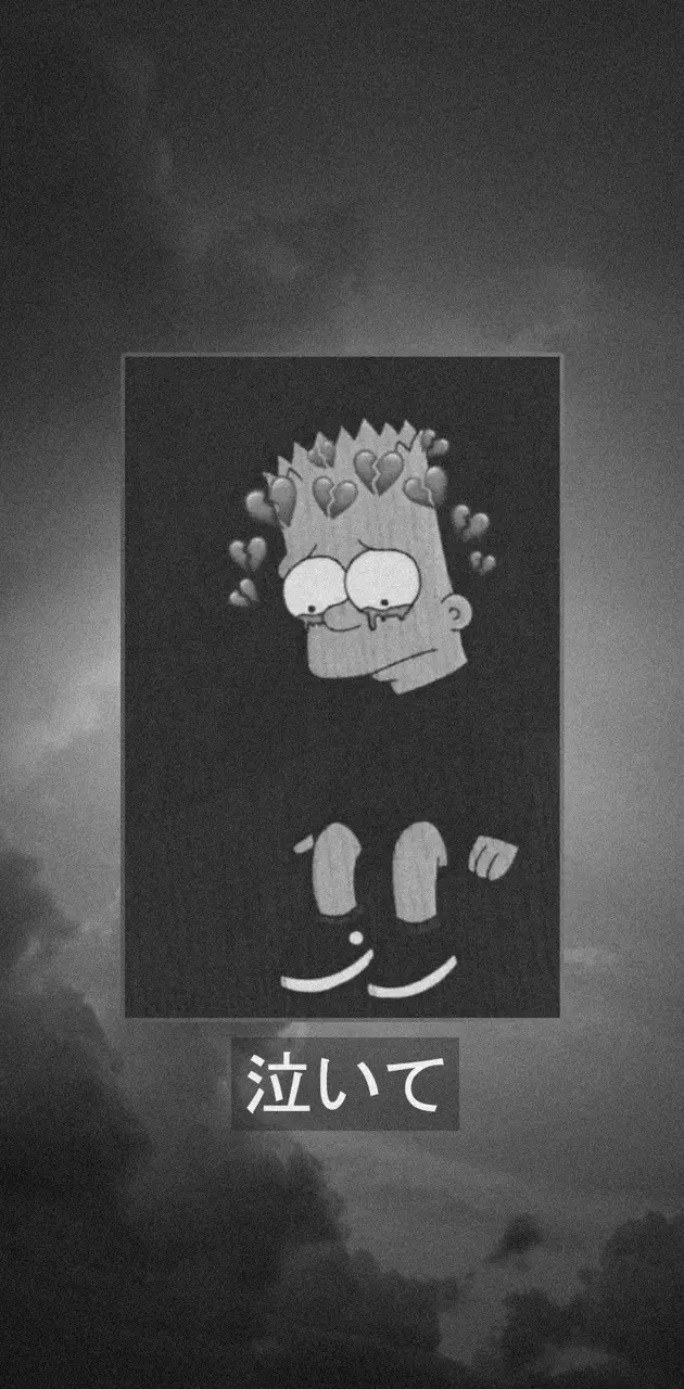 IPhone wallpaper of Bart Simpson with the text 