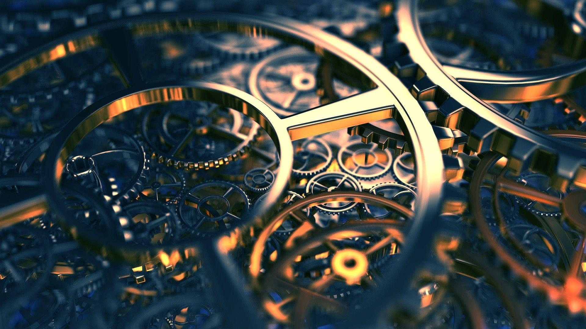 A clockwork background with gears and cogs - Steampunk