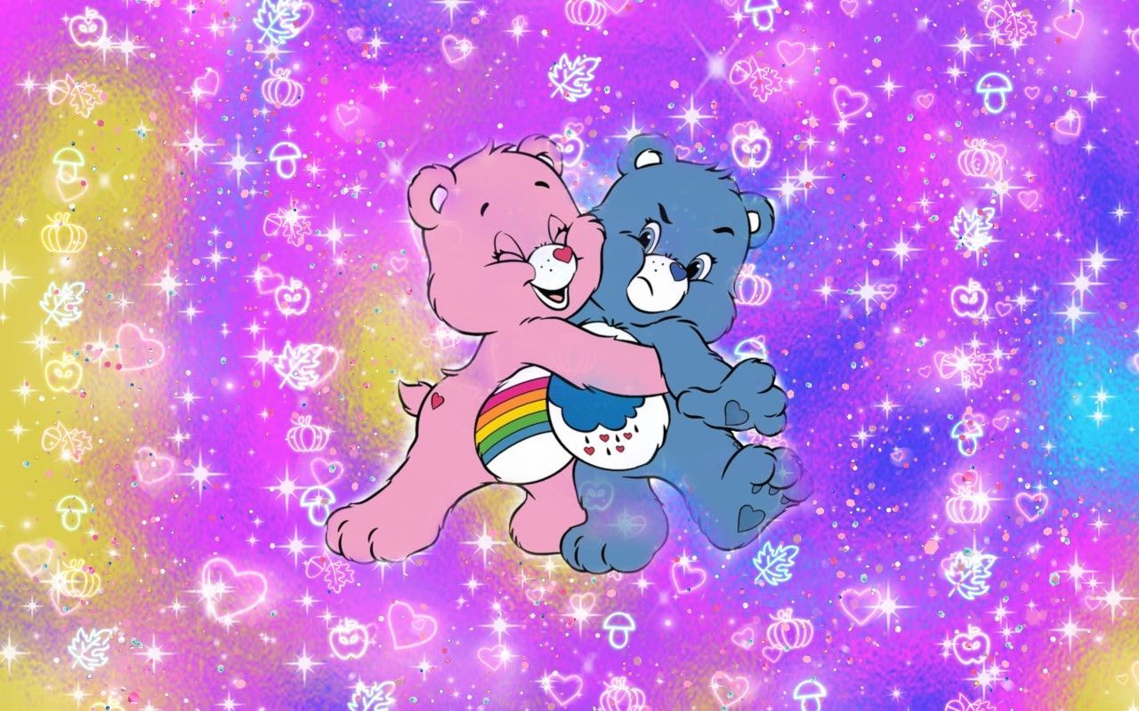 Care bear pink and blue purple aesthetic desktop wallpaper. Pink wallpaper iphone, Aesthetic desktop wallpaper, Grumpy care bear