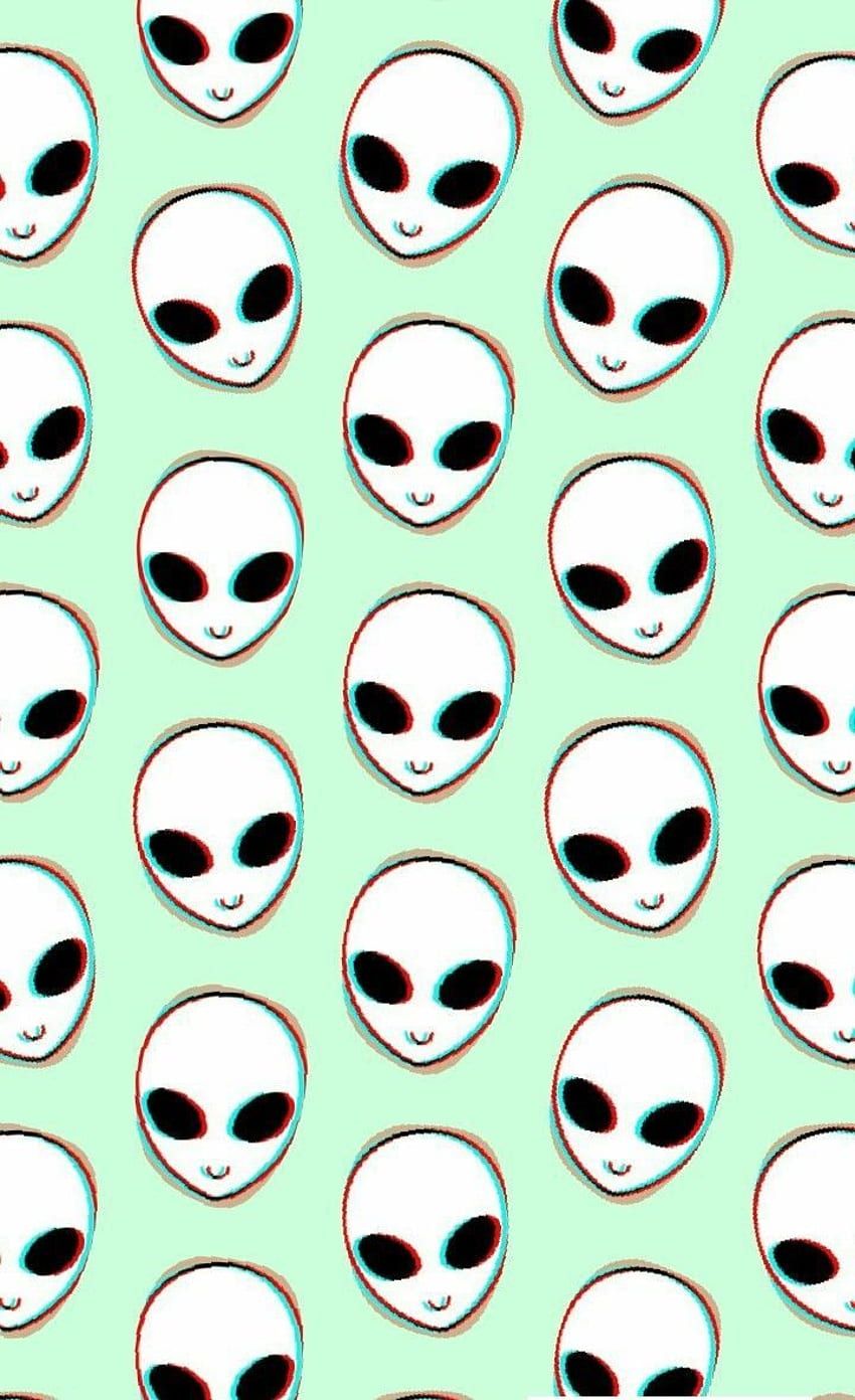 Wallpaper background phone aesthetic aliens cute pastel - Alien