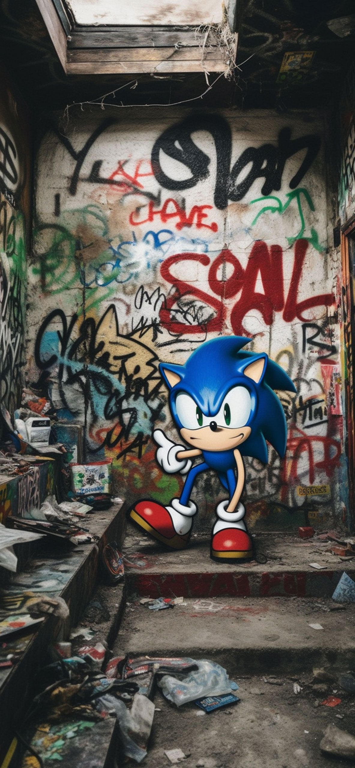 Sonic Street Art Style Wallpaper Sonic Wallpaper for iPhone