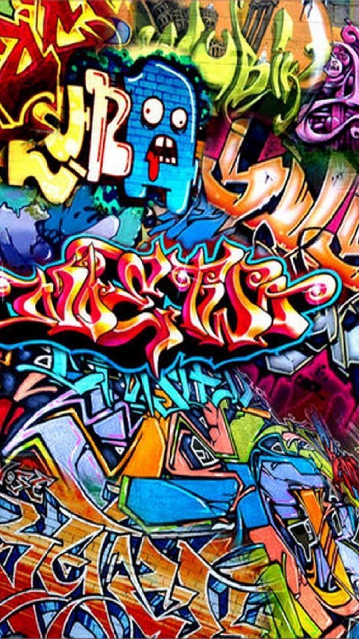 Graffiti art on the wall with various colors. - Graffiti