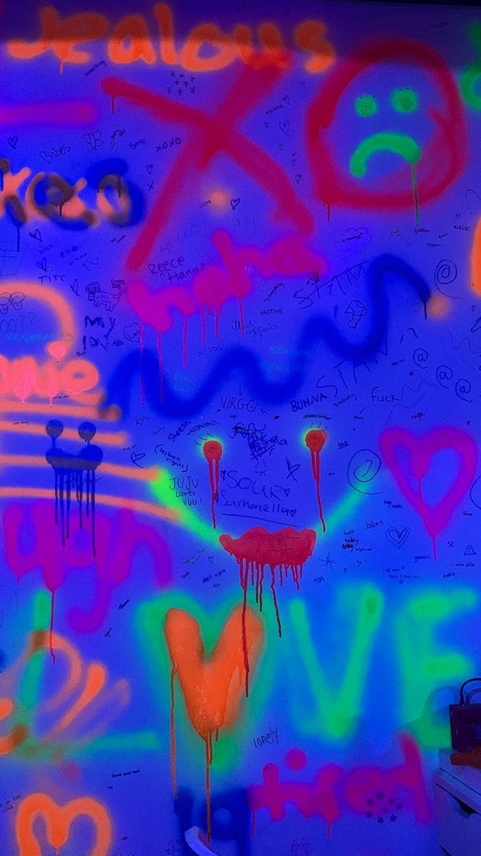 jinx. Graffiti style art, Aesthetic iphone wallpaper, Neon spray paint