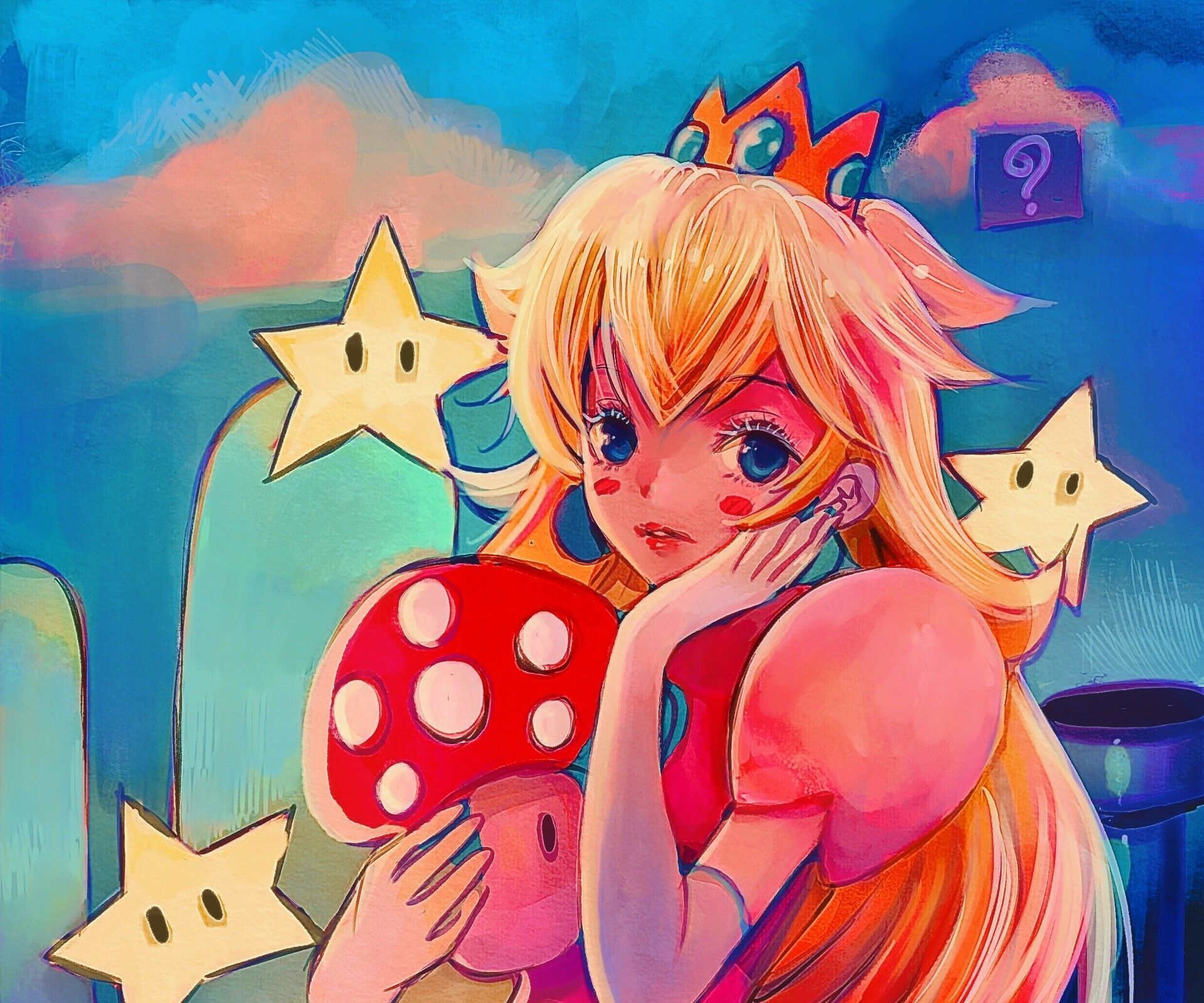 Princess peach, mario, super mario, nintendo, peach, video games, mario bros - Princess Peach