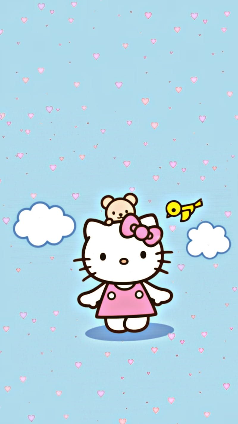 Hello kitty, cute, hello, kitty, little, melody, pastel, simple, themes, HD phone wallpaper
