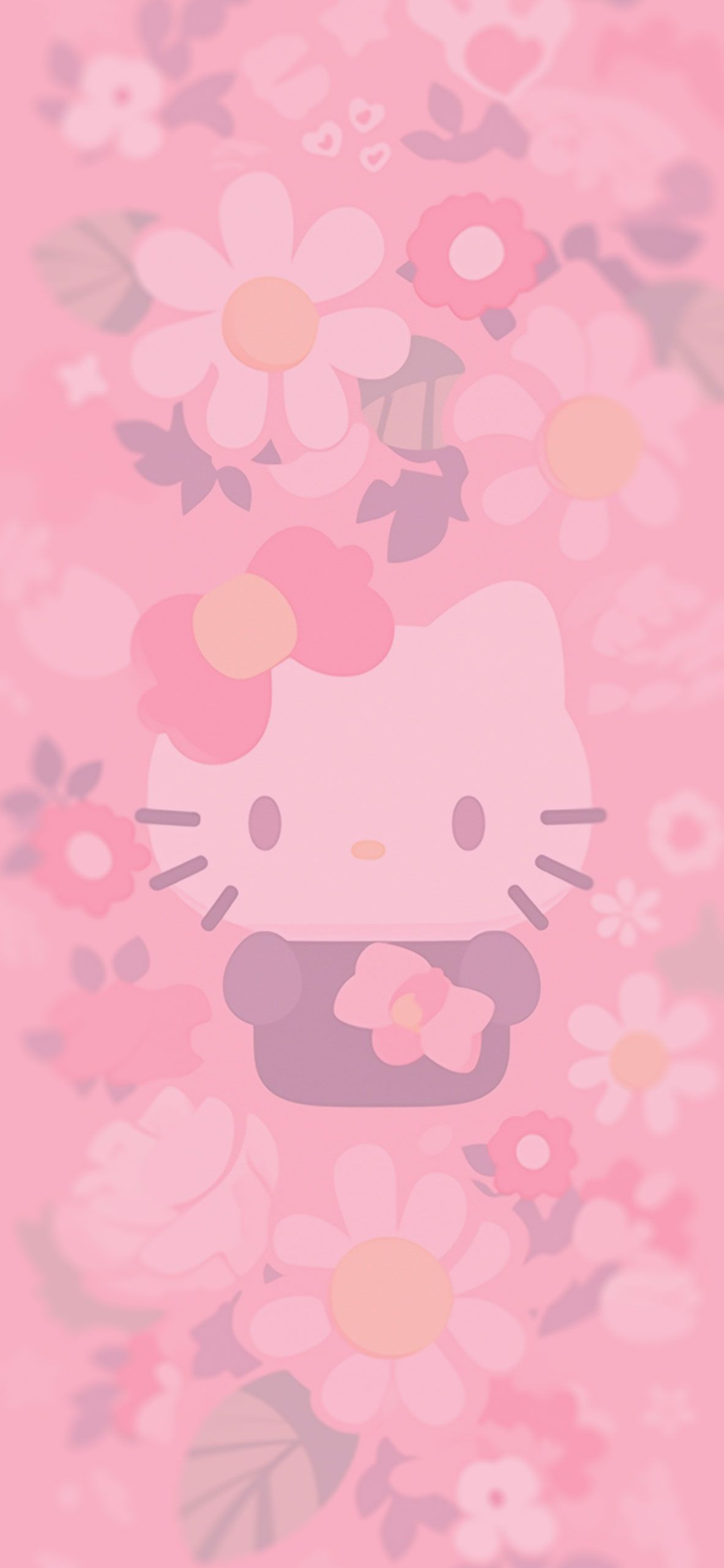 Hello Kitty Pink Flowers Pattern Wallpaper Kitty Wallpaper
