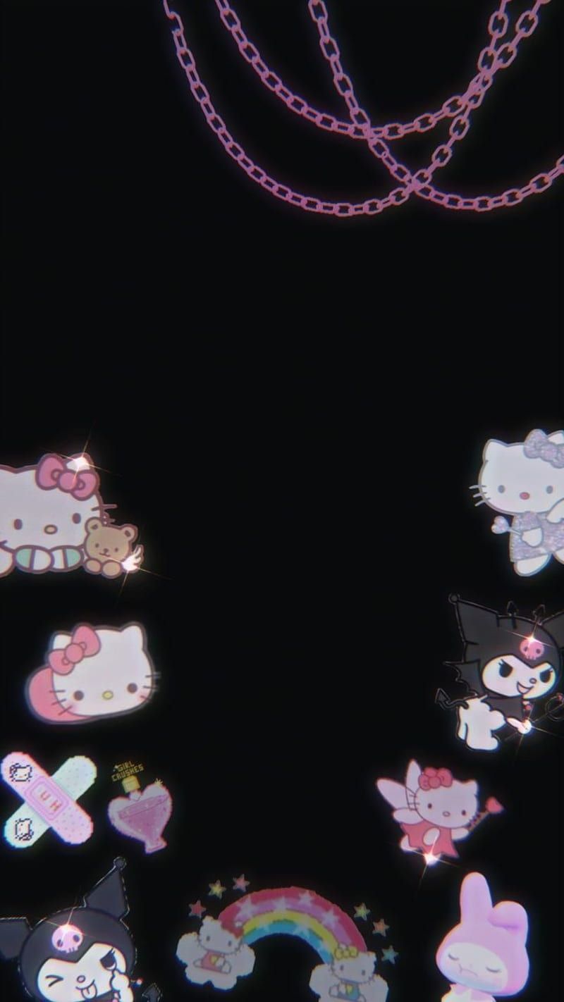 Hello kitty, skulls, HD phone wallpaper