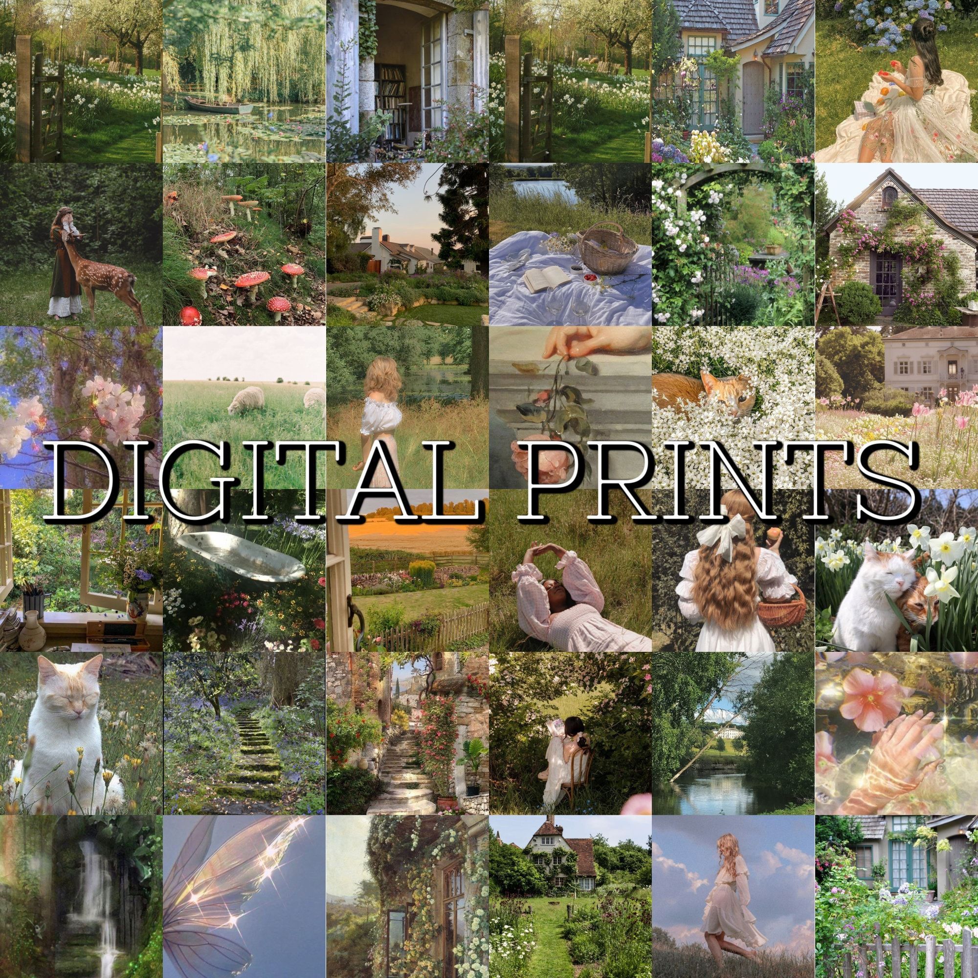 Cottagecore and Fairytale Aesthetic Wall Collage Prints 50