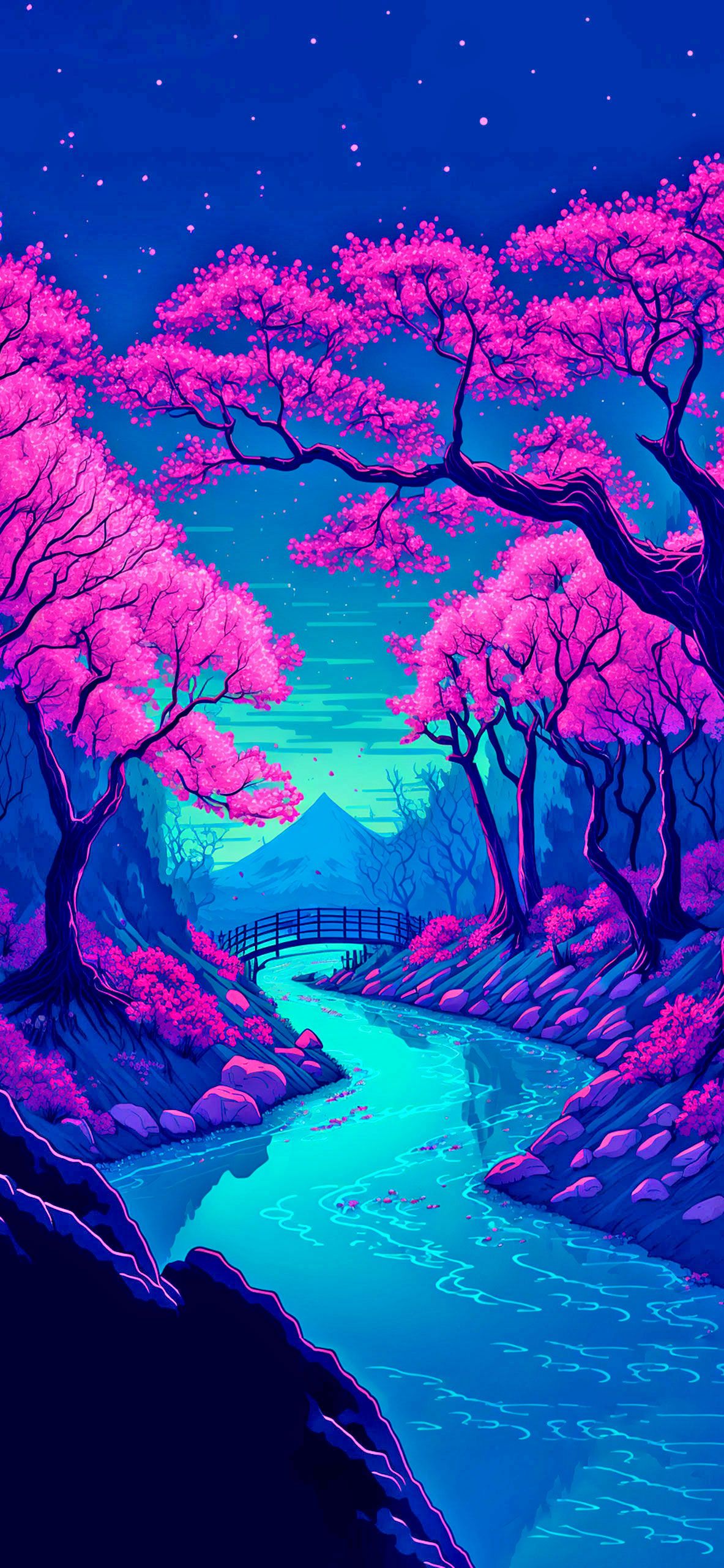 Aesthetic anime scenery wallpaper for your phone - River