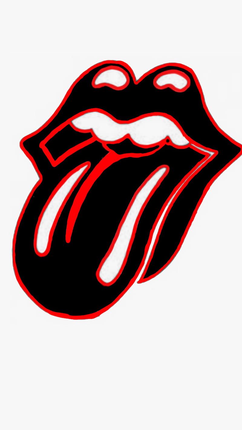 Rock n roll, art, iphone, logo, music, rock, the rolling stones, the rolling stones mouth, HD phone wallpaper
