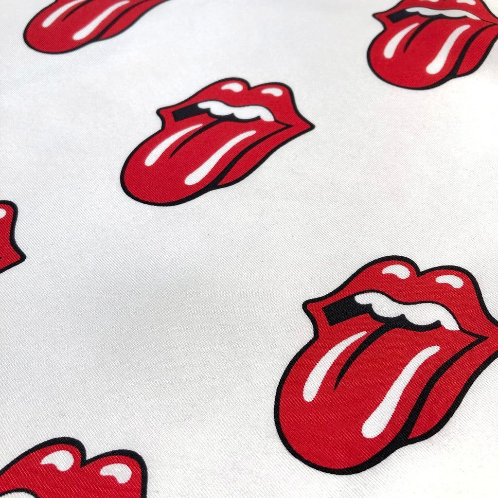 Soloist x Stones White and Red Lips Silk Twill Scarf