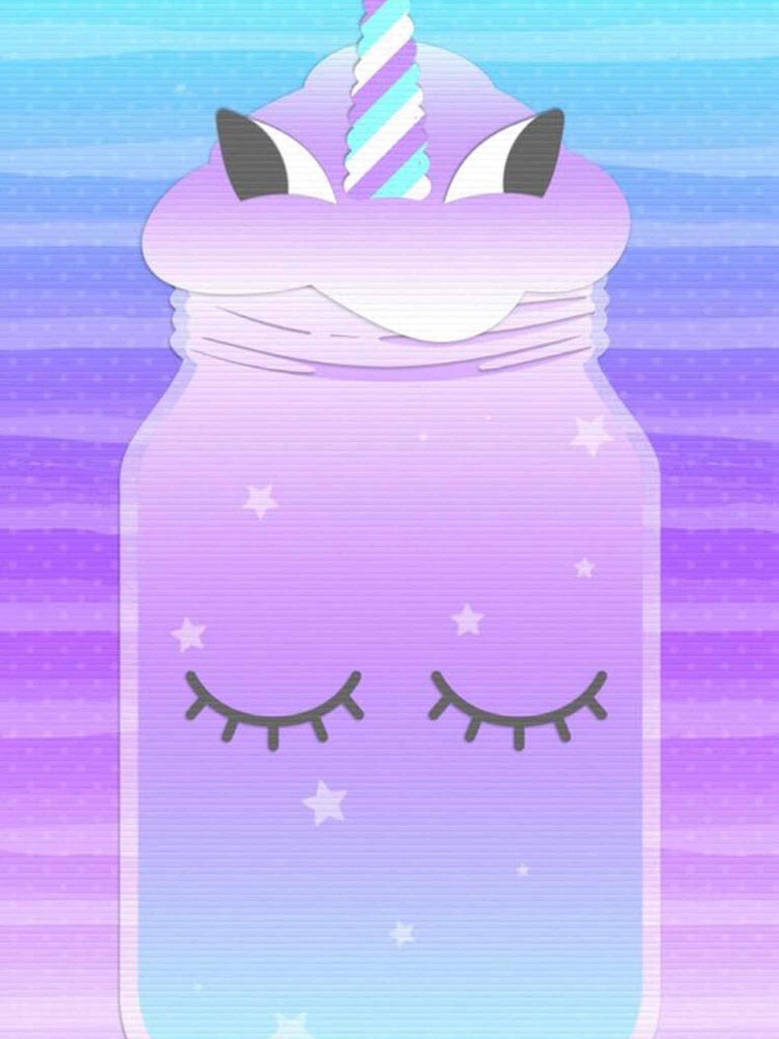 A purple unicorn mug with stars and an eye - Slime