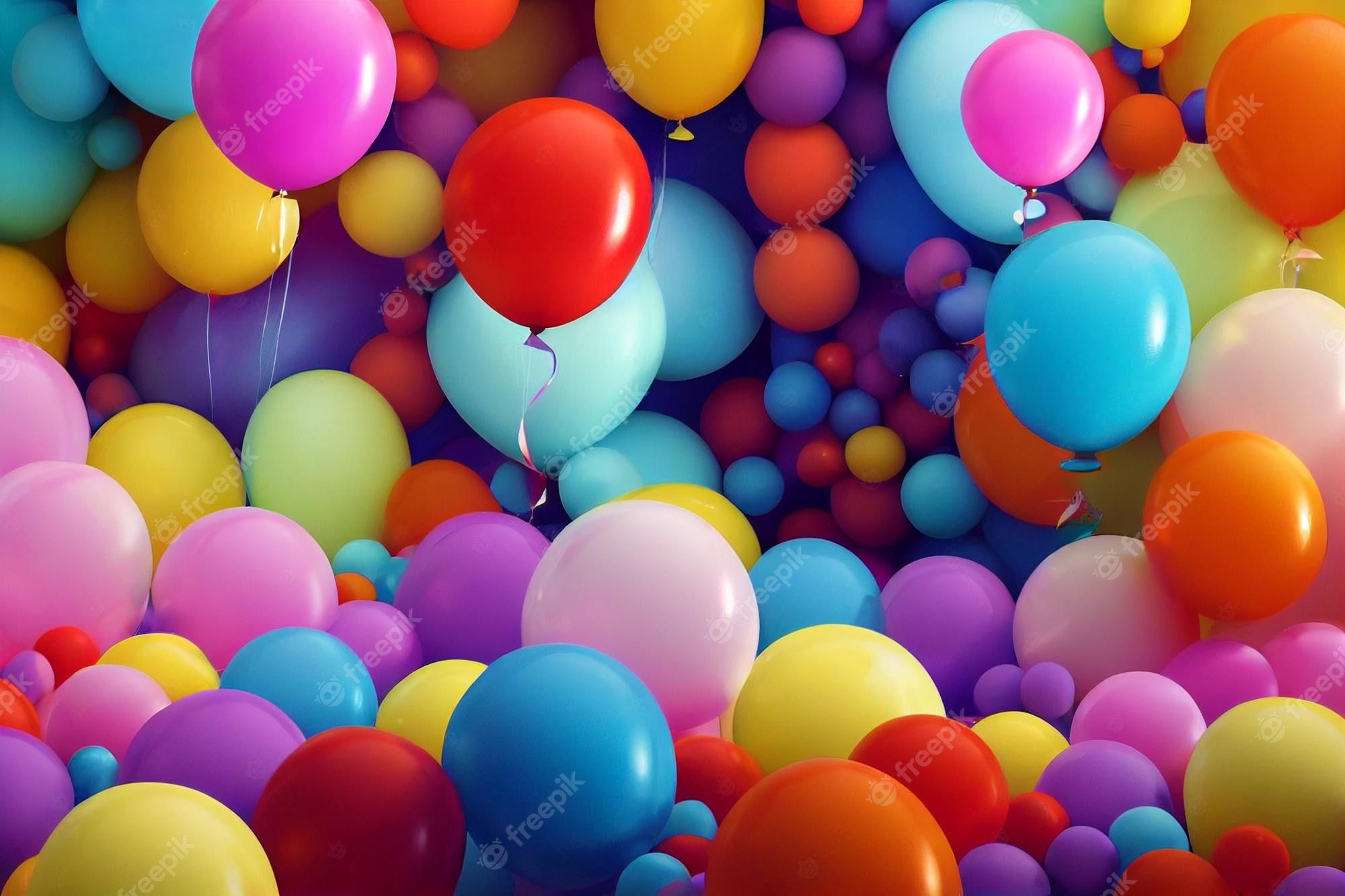 Colorful balloons flying in the air - Balloons