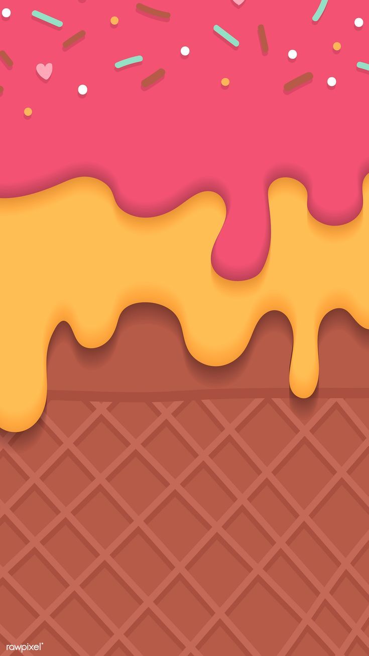 Download premium vector of Melting ice cream on a wafer background - Vector