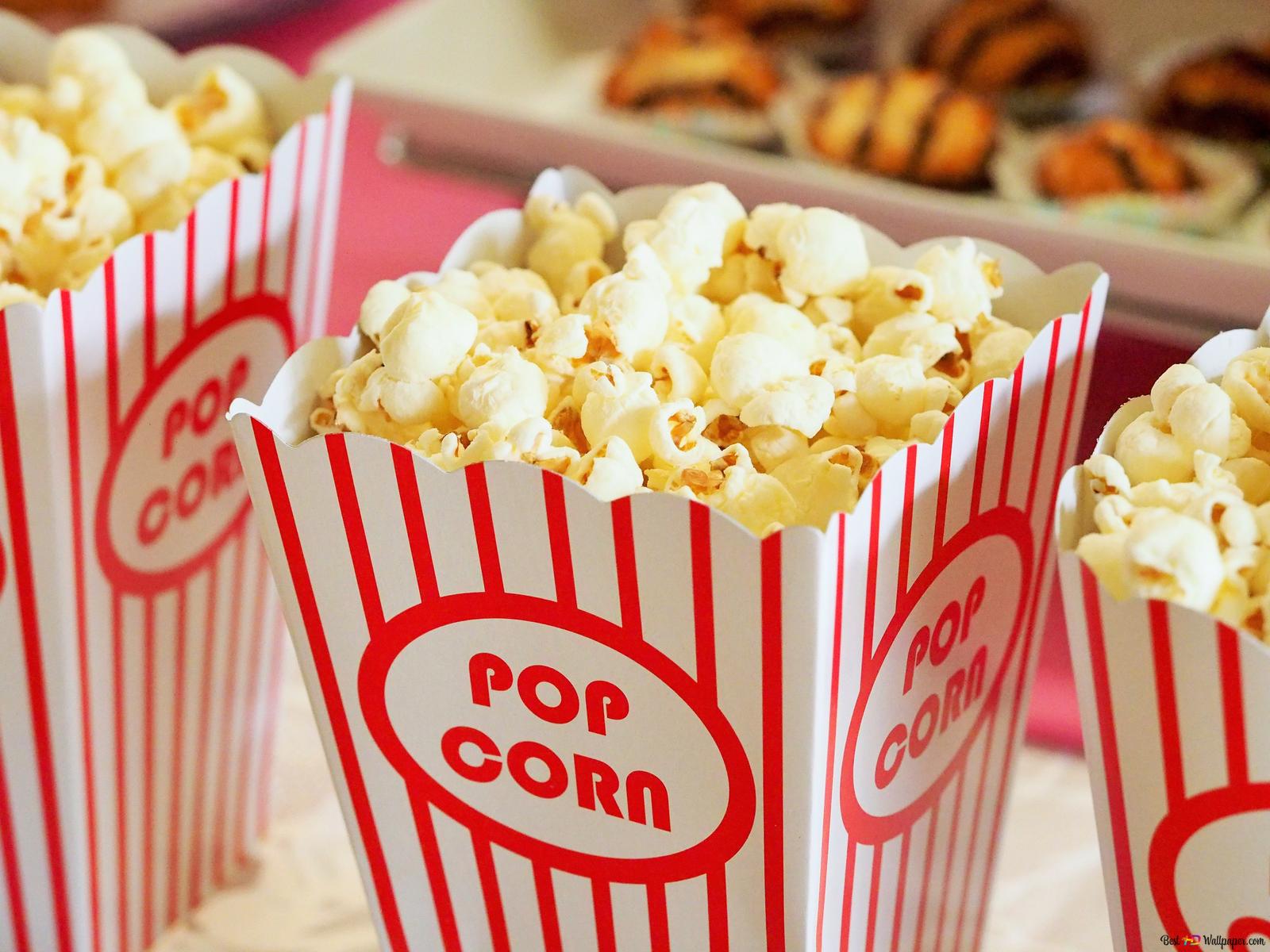 A box of Popcorn 4K wallpaper download