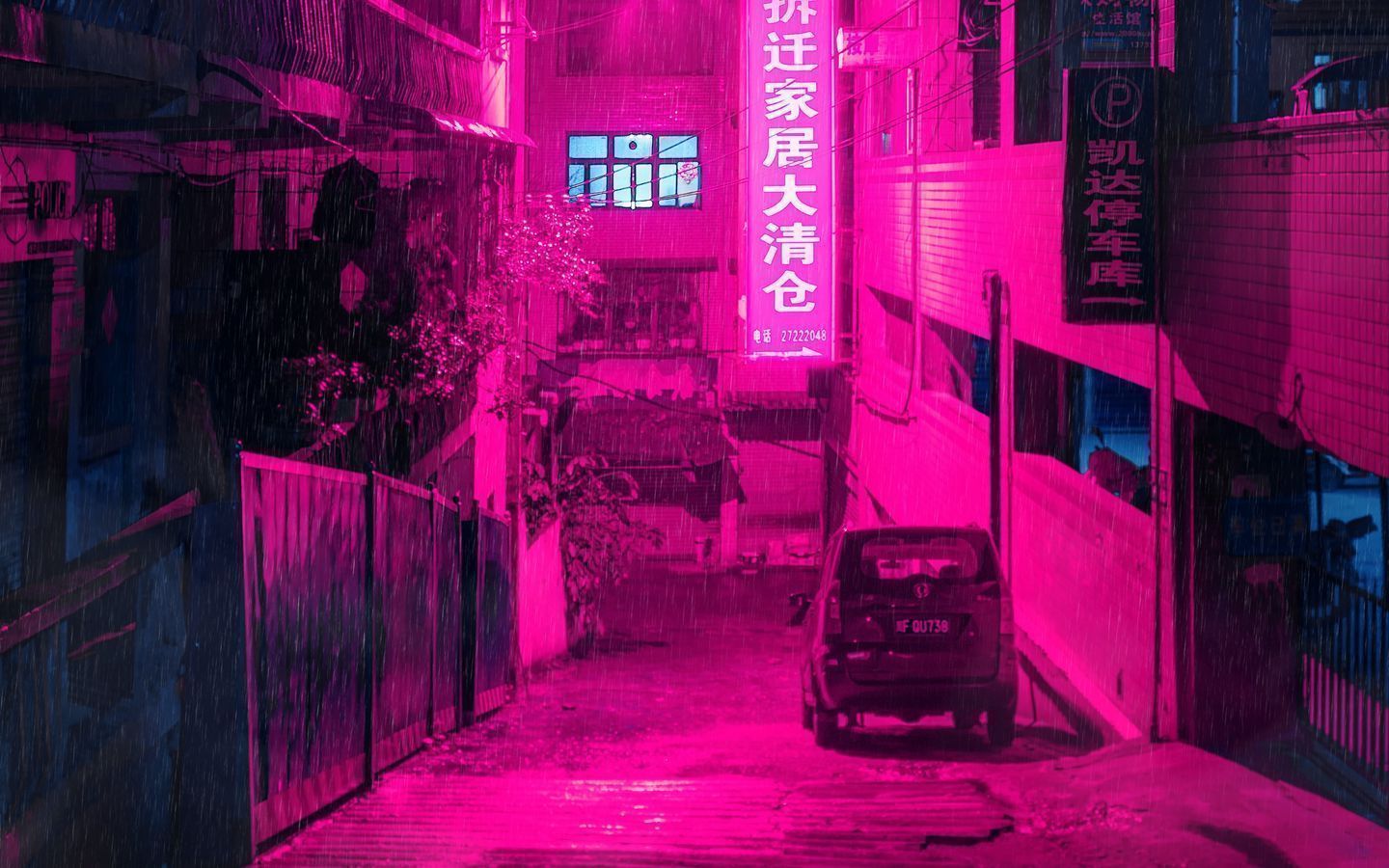Download wallpaper 1440x900 street, neon, rain, light, night widescreen 16:10 HD background