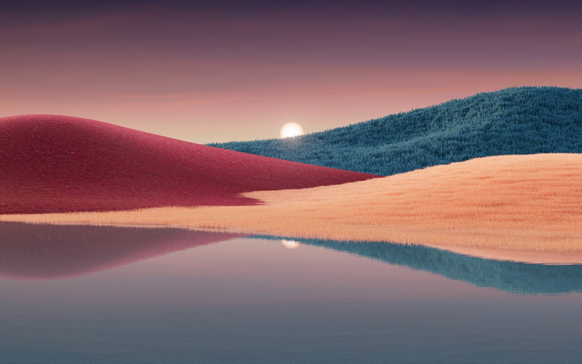 Windows 11 Wallpaper 4K, Aesthetic, Landscape, Sunset