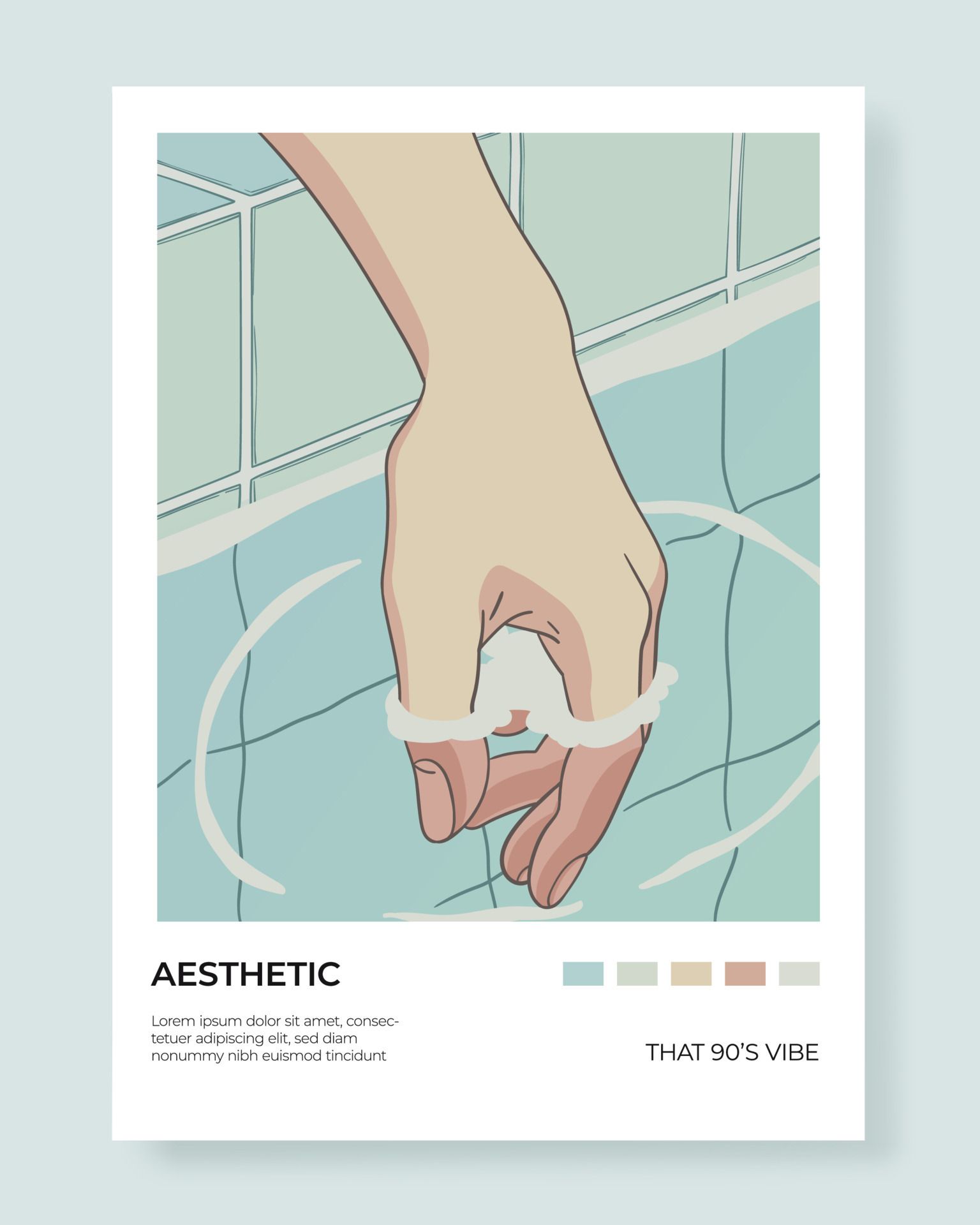 Aesthetic hand poster - Swimming pool