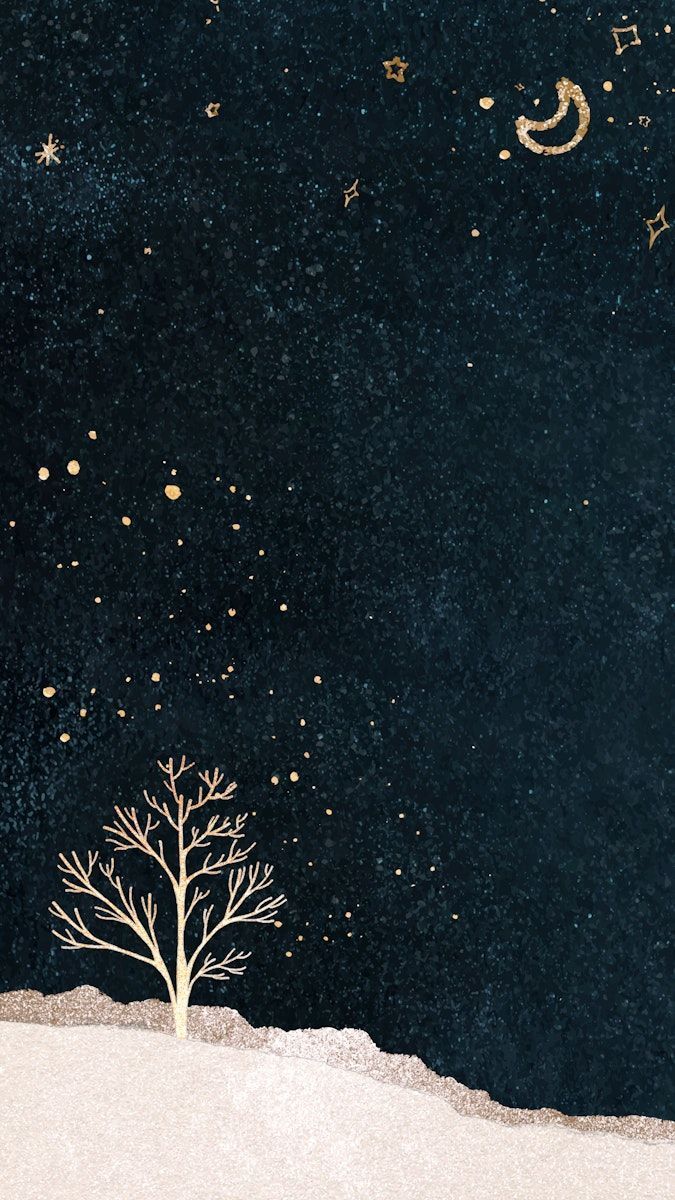Phone wallpaper with a tree in the snow - Christmas iPhone