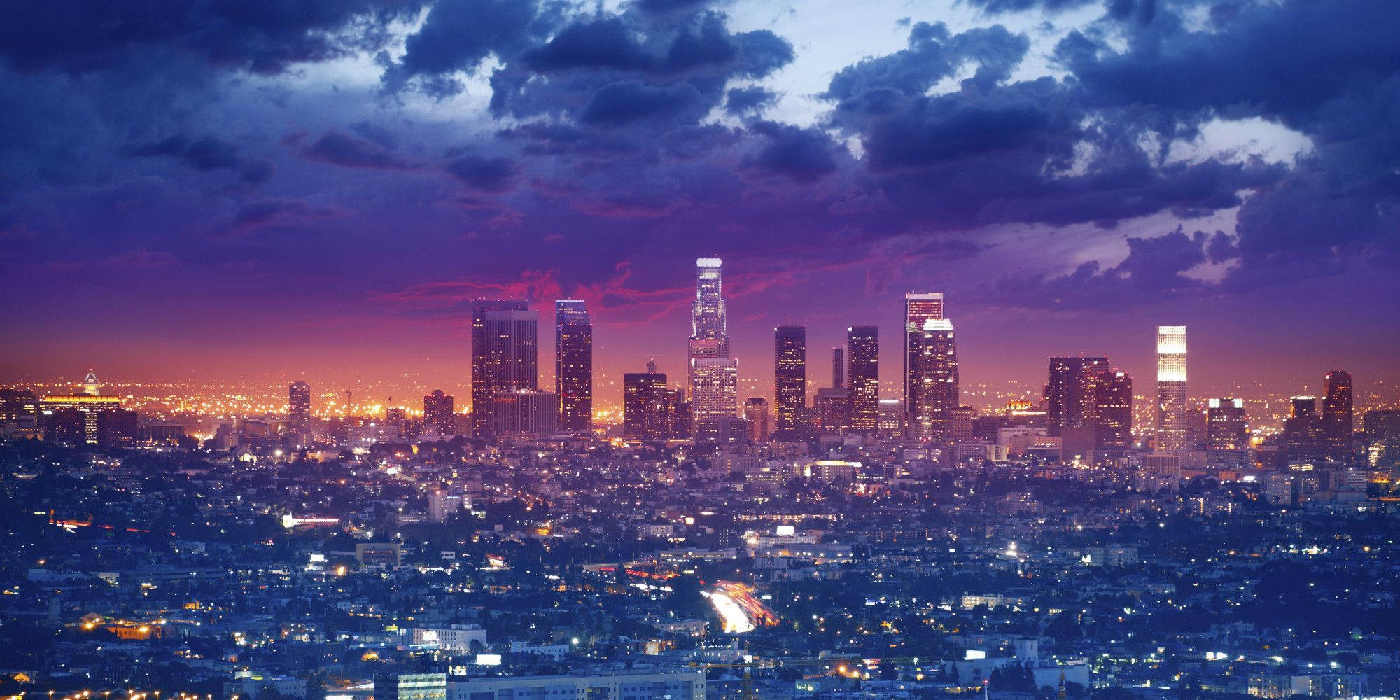 Download Cinematic Skyline Photo Of Los Angeles 4k Wallpaper