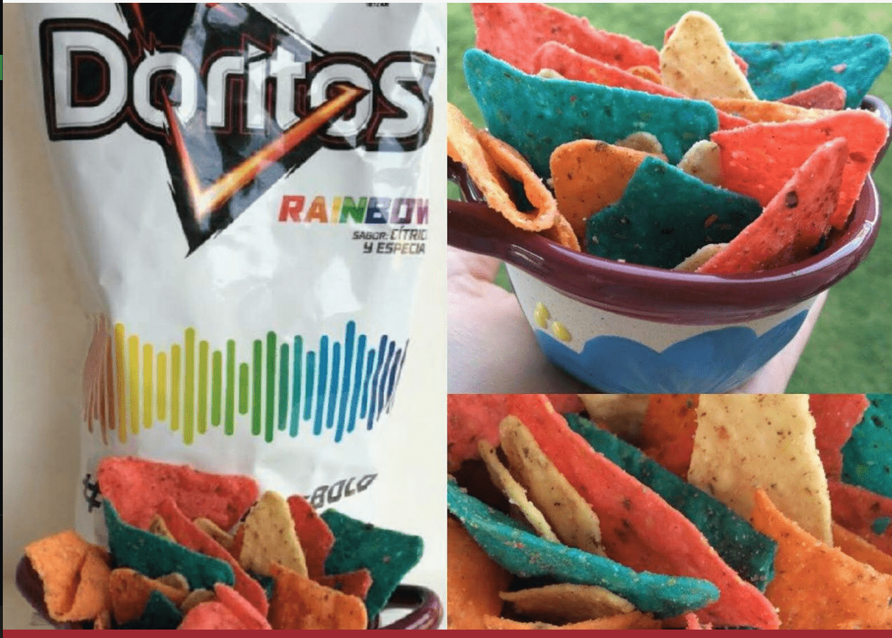 Rainbow Doritos Exist And They're A Technicolor Dream Come True. Doritos, Weird food, Game snacks