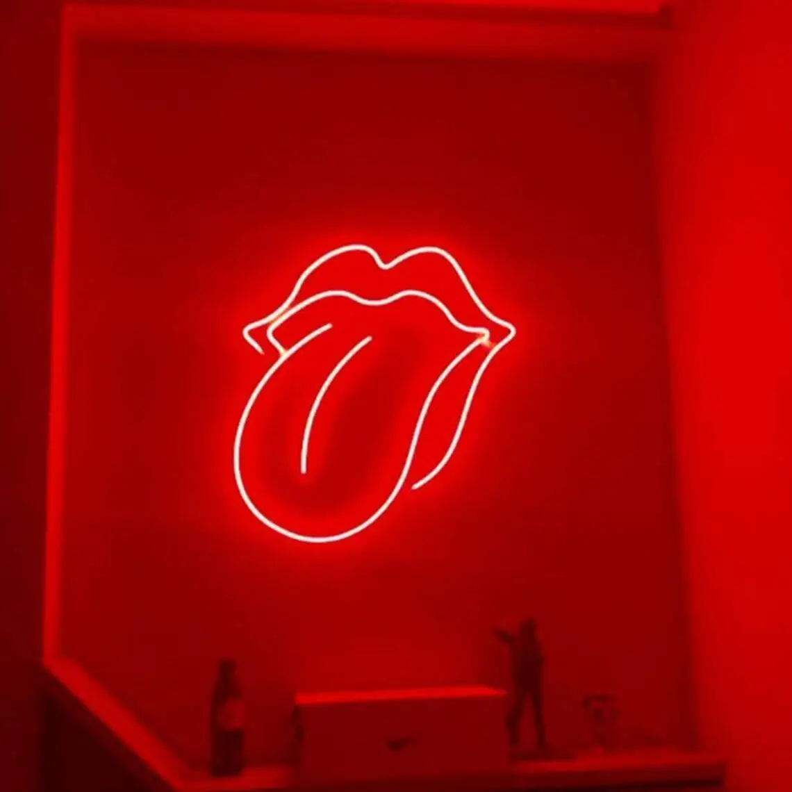 14&;x13&; Rolling Stones Tongue Red Flex LED Neon Sign Light Party Gift Bar Décor