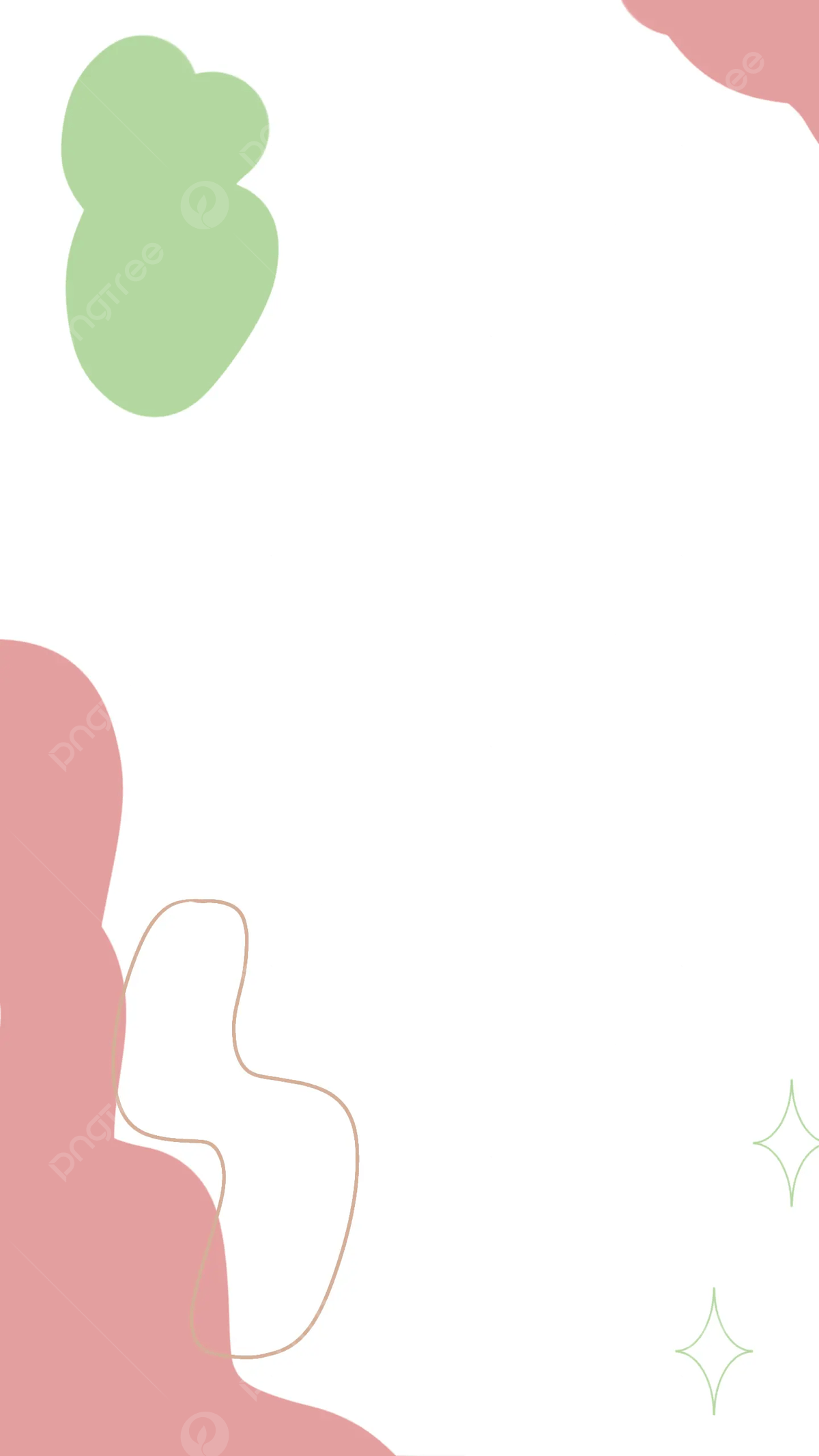 A white background with green and pink shapes - Border
