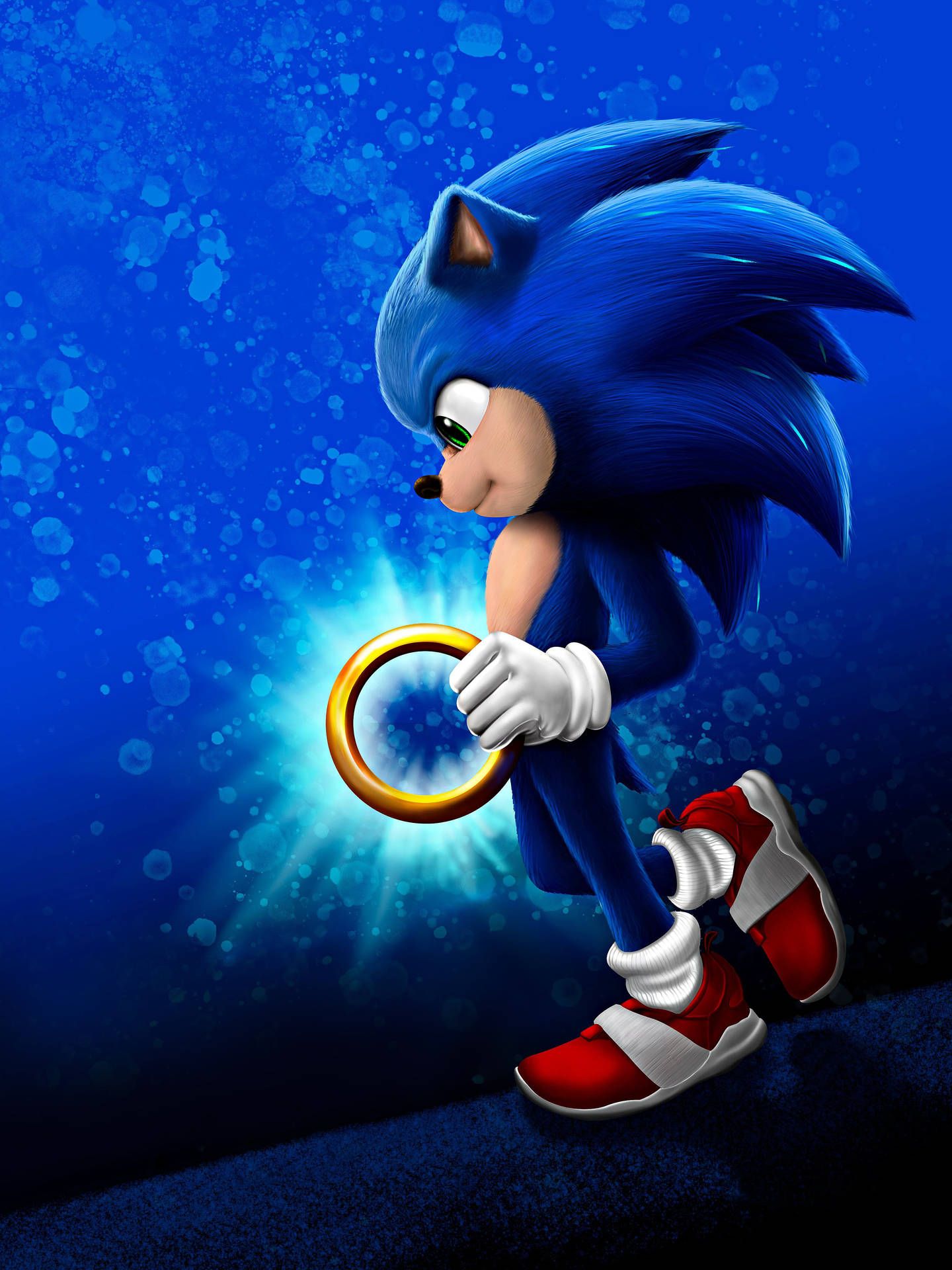 Download Sonic The Hedgehog With A Glowing Ring Wallpaper