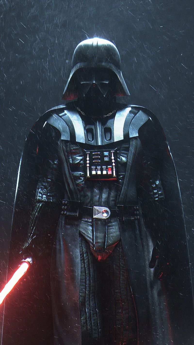 Darth vader, star wars, the dark side, lightsaber, rain, 8k wallpaper - Darth Vader