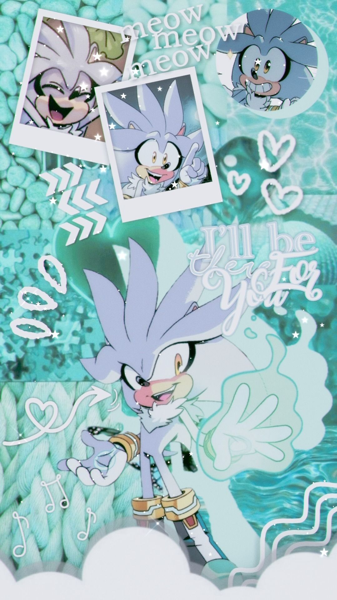 IPhone wallpaper with images of Sonic the Hedgehog and Silver the Hedgehog - Sonic, silver