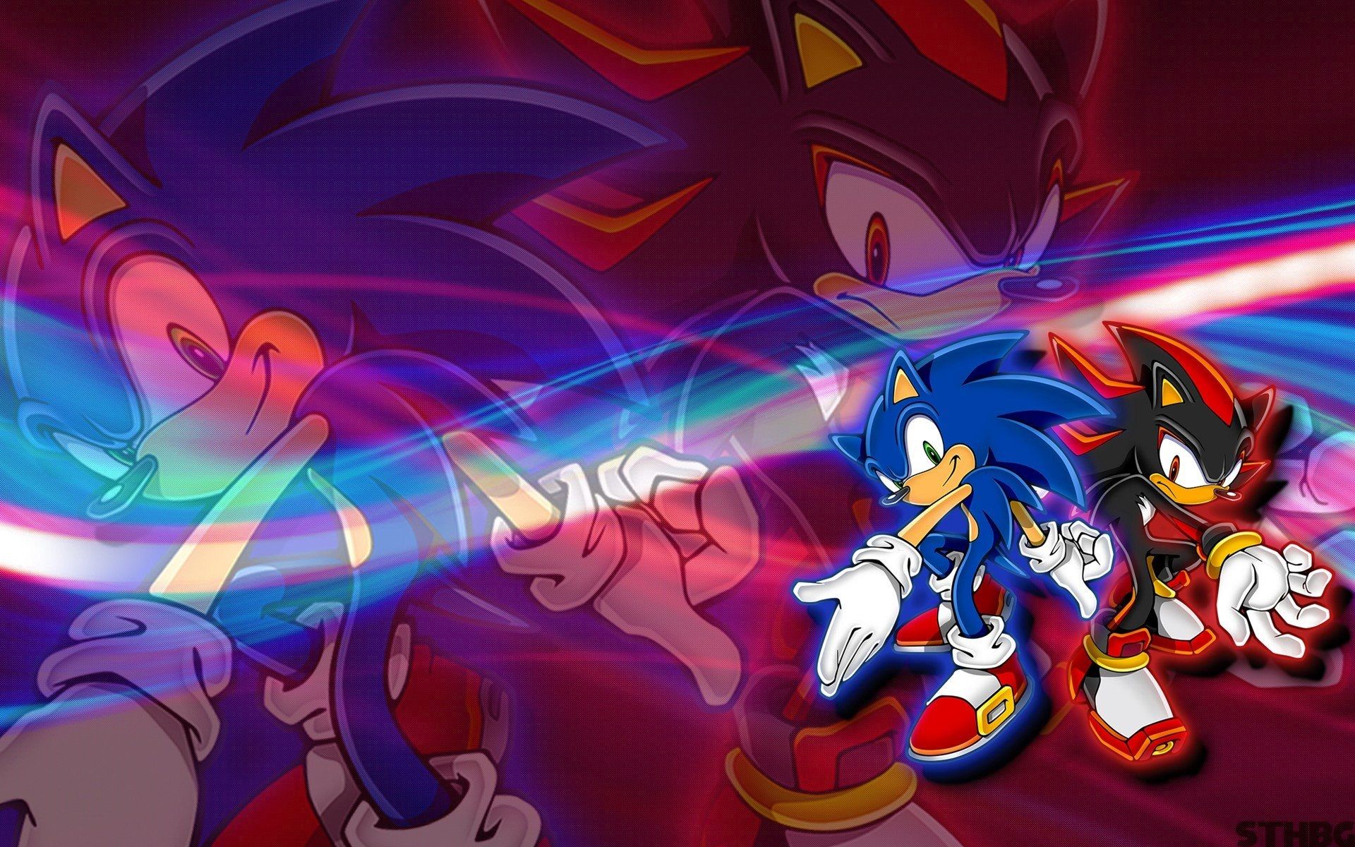 Sonic, Shadow and Knuckles wallpaper by SonicTheHedgehogbg - Sonic