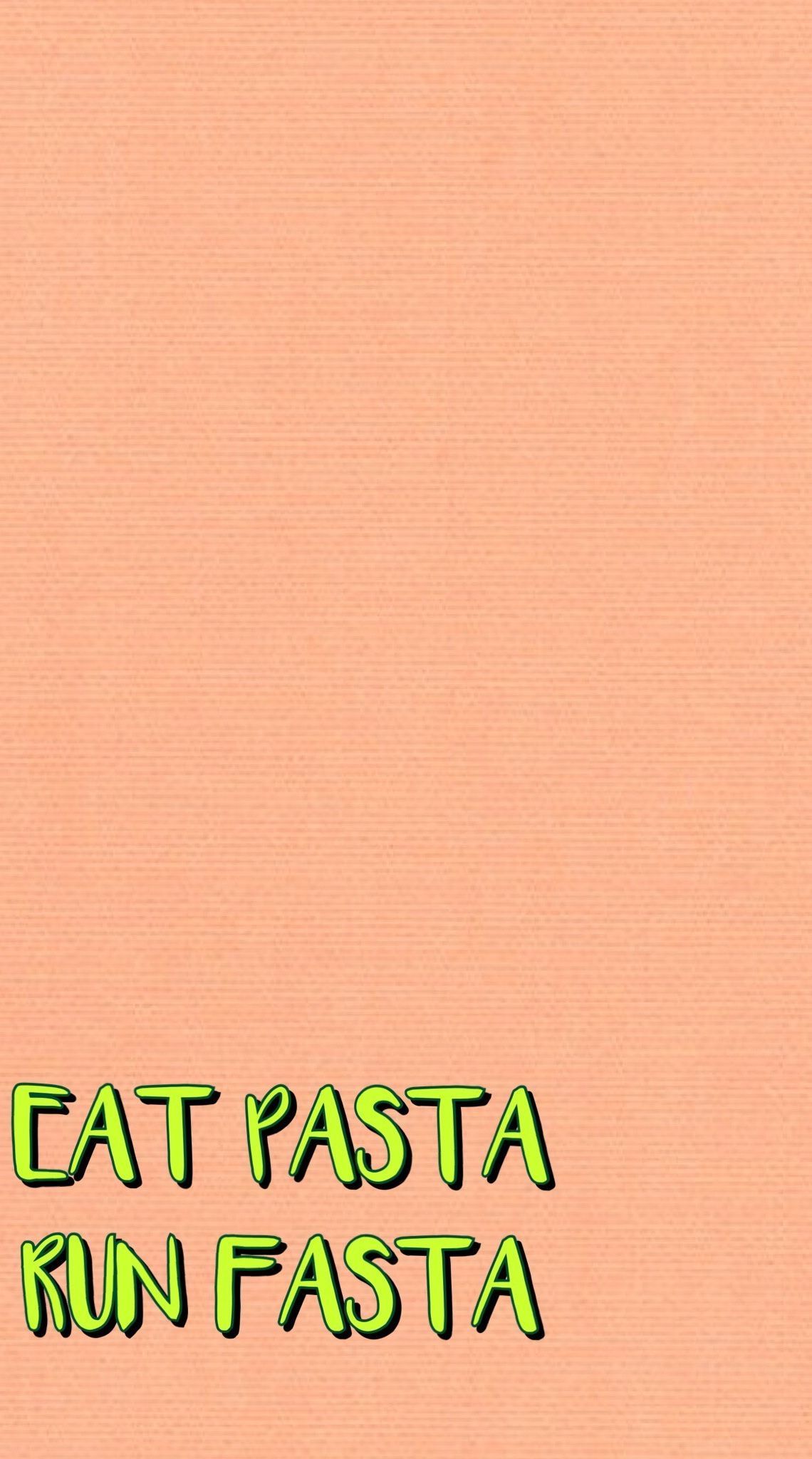 Cat Pasta Run Fasta written in green on a pink background - Pasta