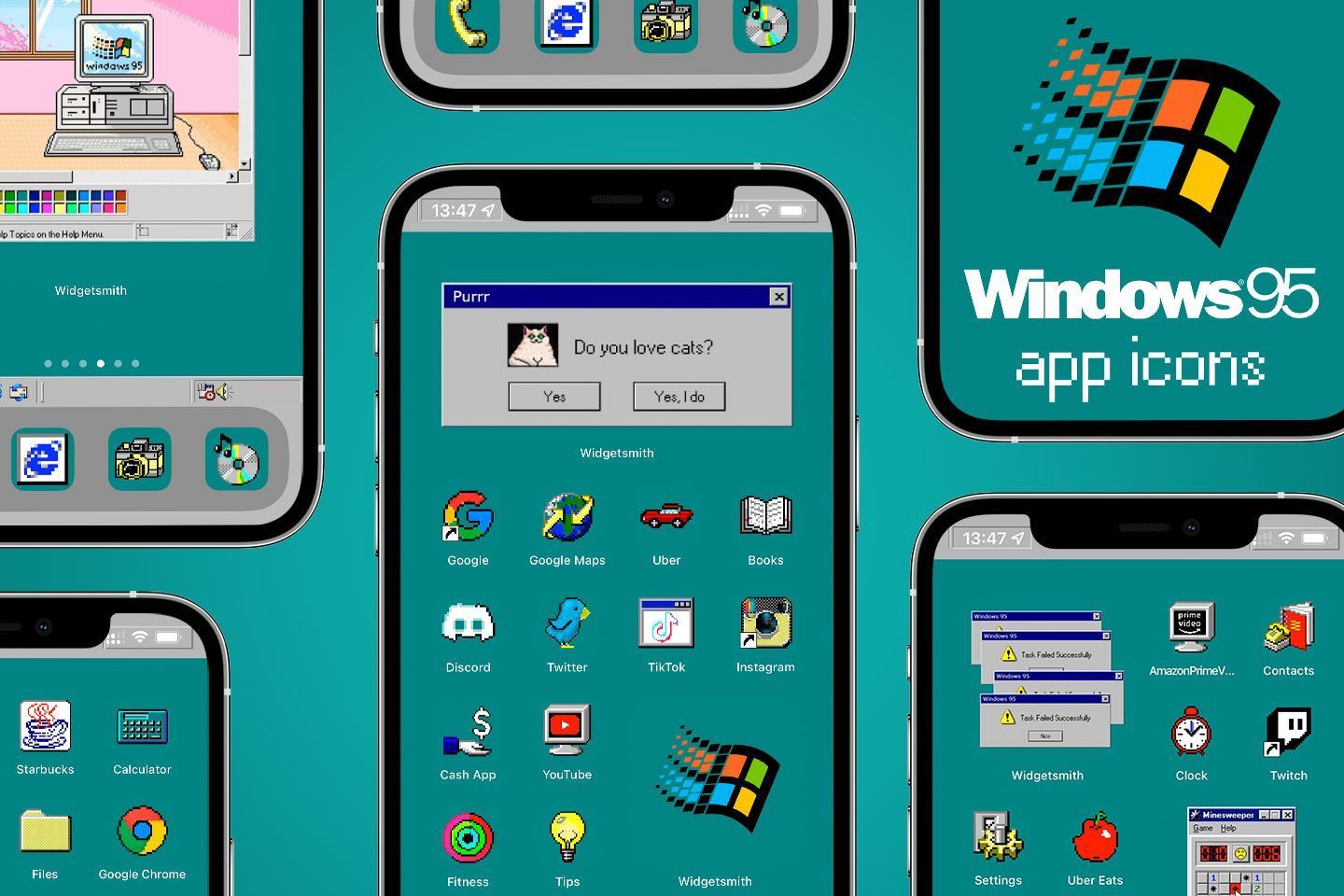 Windows 95 App Icon iOS 14 95 Aesthetic Icon & Wallpaper