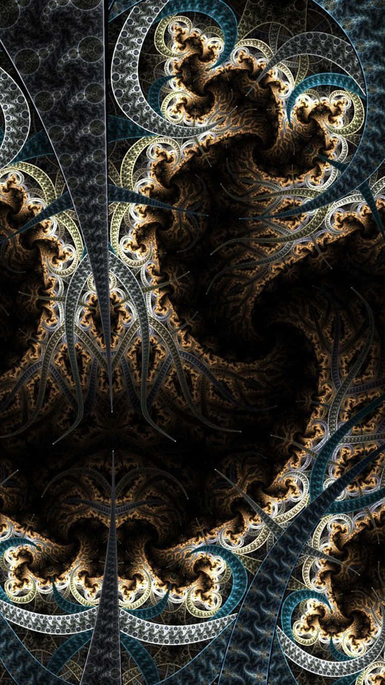 Fractal image of a complex pattern of interwoven rings and loops - Greek mythology
