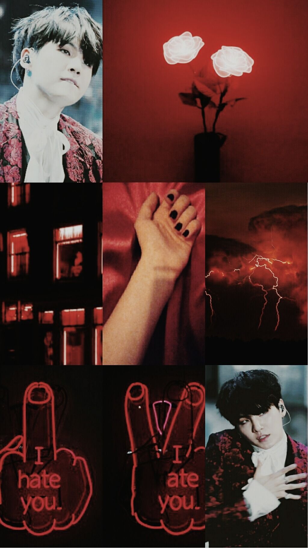 Aesthetic background for mobile phone with images of the boyz - Suga, BTS
