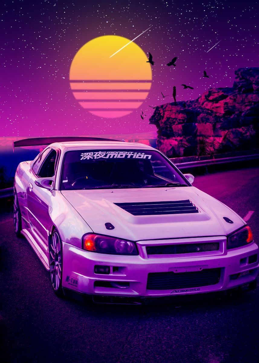 NISSAN SKYLINE SUNSET' Poster