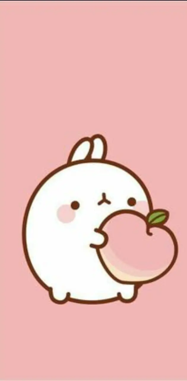 Molang eating an apple - Molang